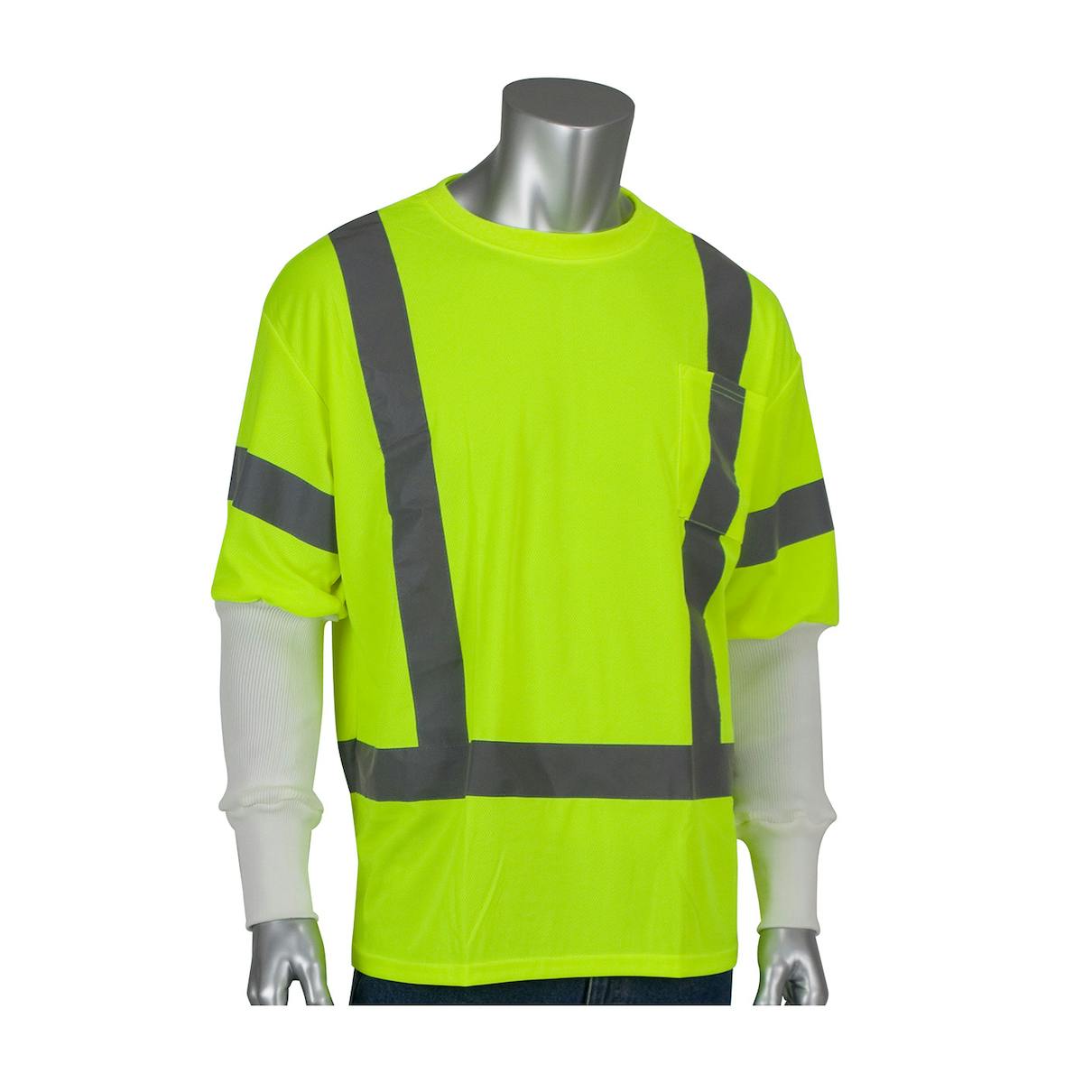 PIP® ANSI Type R Class 3 Short Sleeve T-Shirt with Integrated Pritex® Antimicrobial Sleeve (313-CNTSELY-PRI18W)