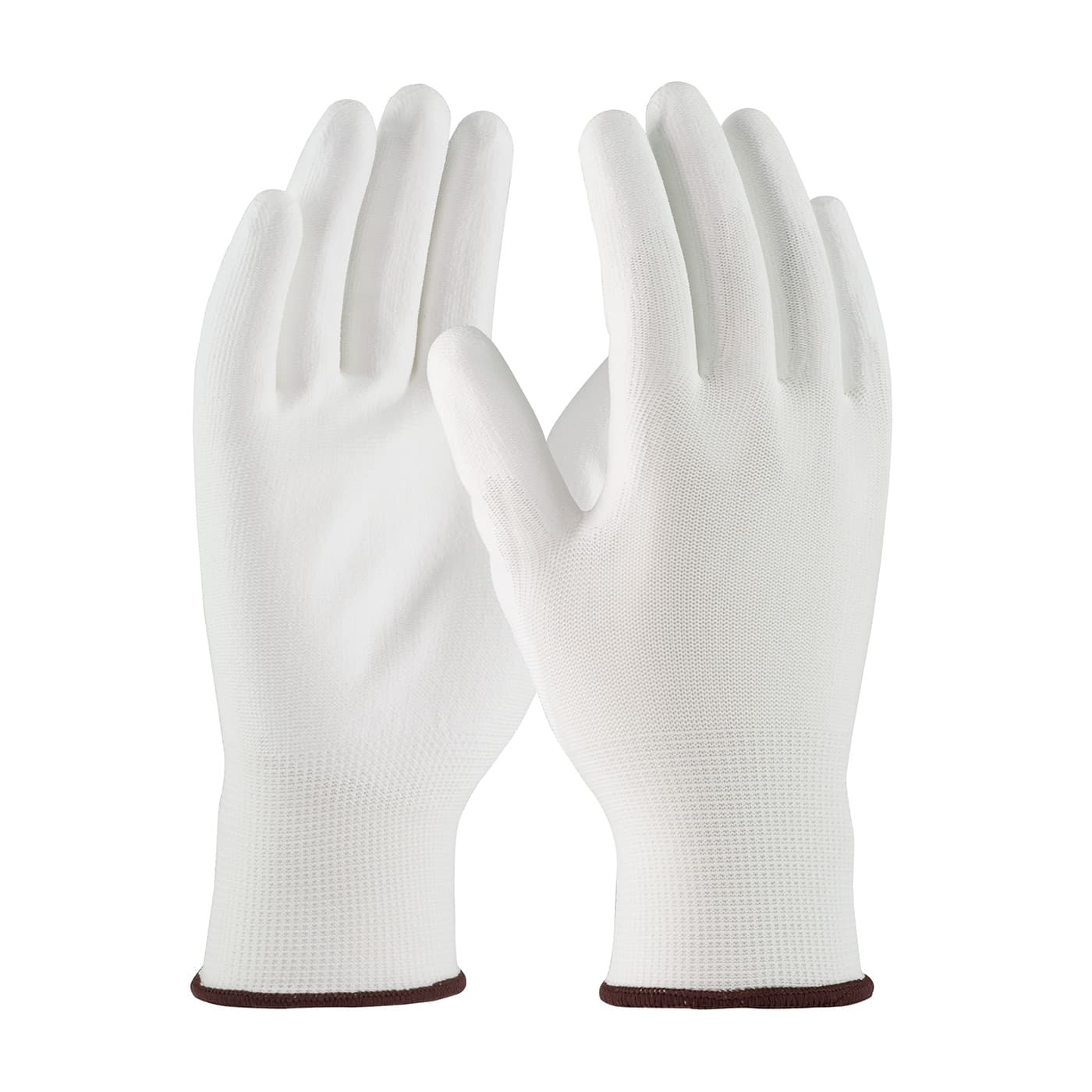 White Polyester 13G Shell, White Pu Coated Smooth Grip, Unbranded