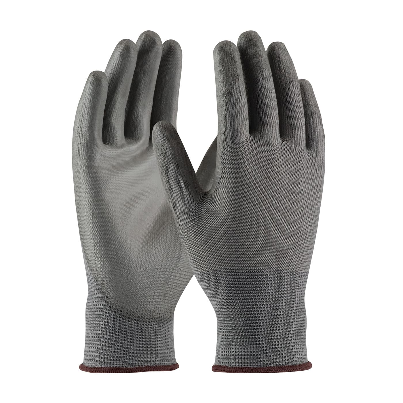 PIP Seamless Knit Polyester Glove with Polyurethane Coated Flat Grip on Palm & Fingers (33-G115)