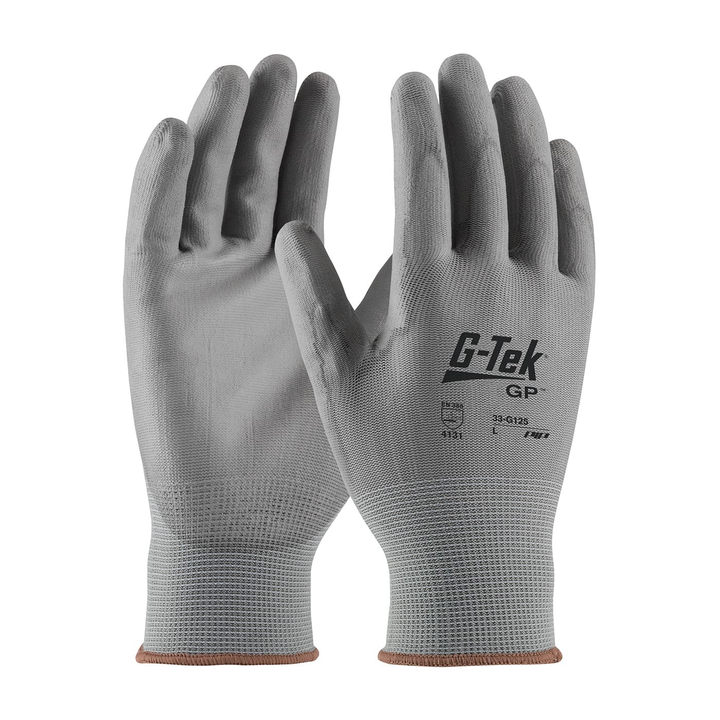 G-Tek, Gray 13G Nylon Shell, Gray Pu Coated Smooth Grip, Vend Pack