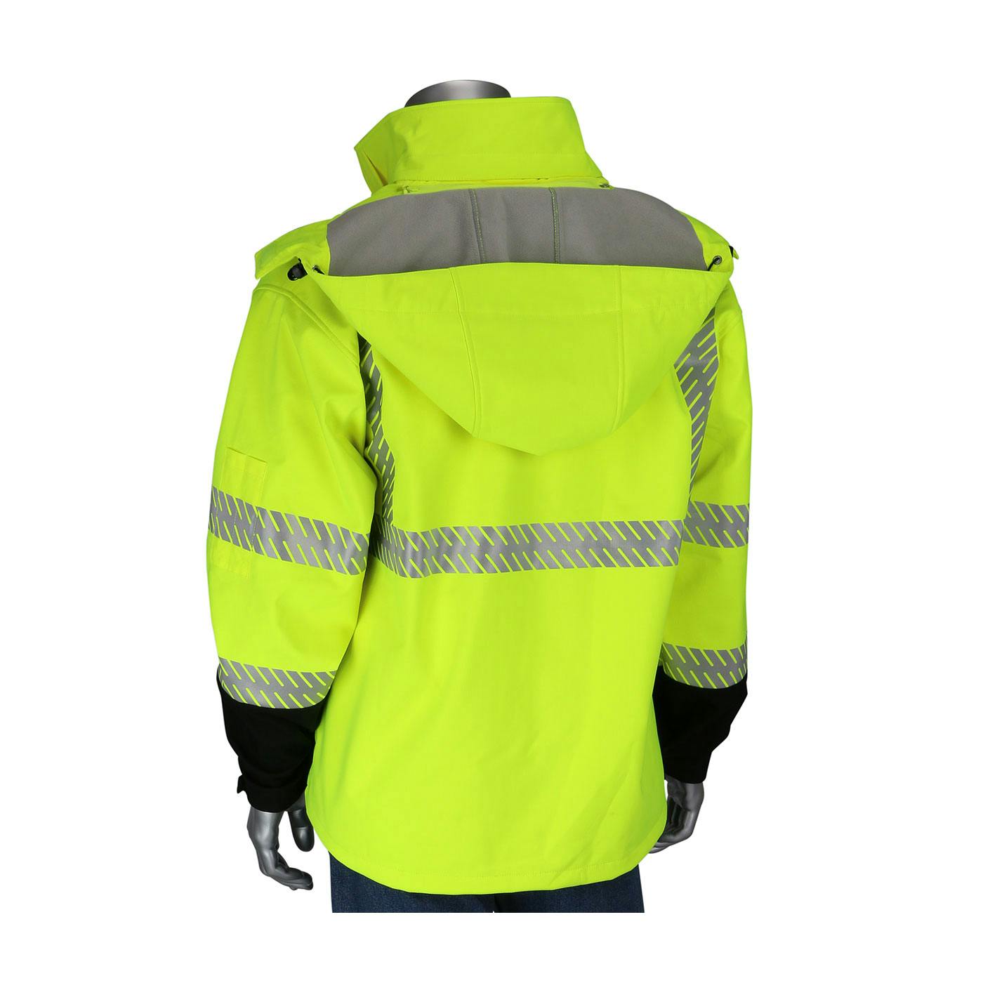 ANSI Type R Class 3 Ripstop Softshell Black Bottom Jacket, Hi-Vis Yellow (333-1550)