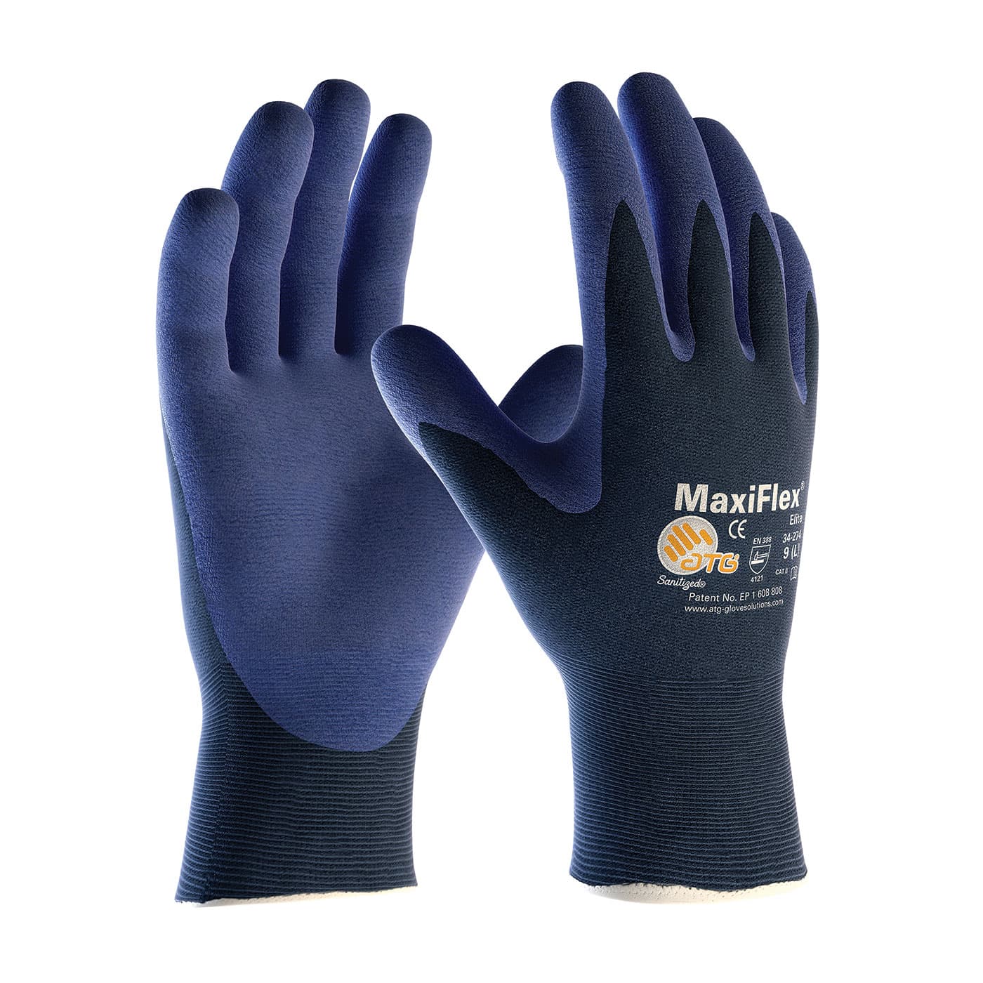 MaxiFlex Elite Ultra Light Weight Seamless Knit Nylon Glove with Nitrile Coated MicroFoam Grip on Palm & Fingers (34-274)