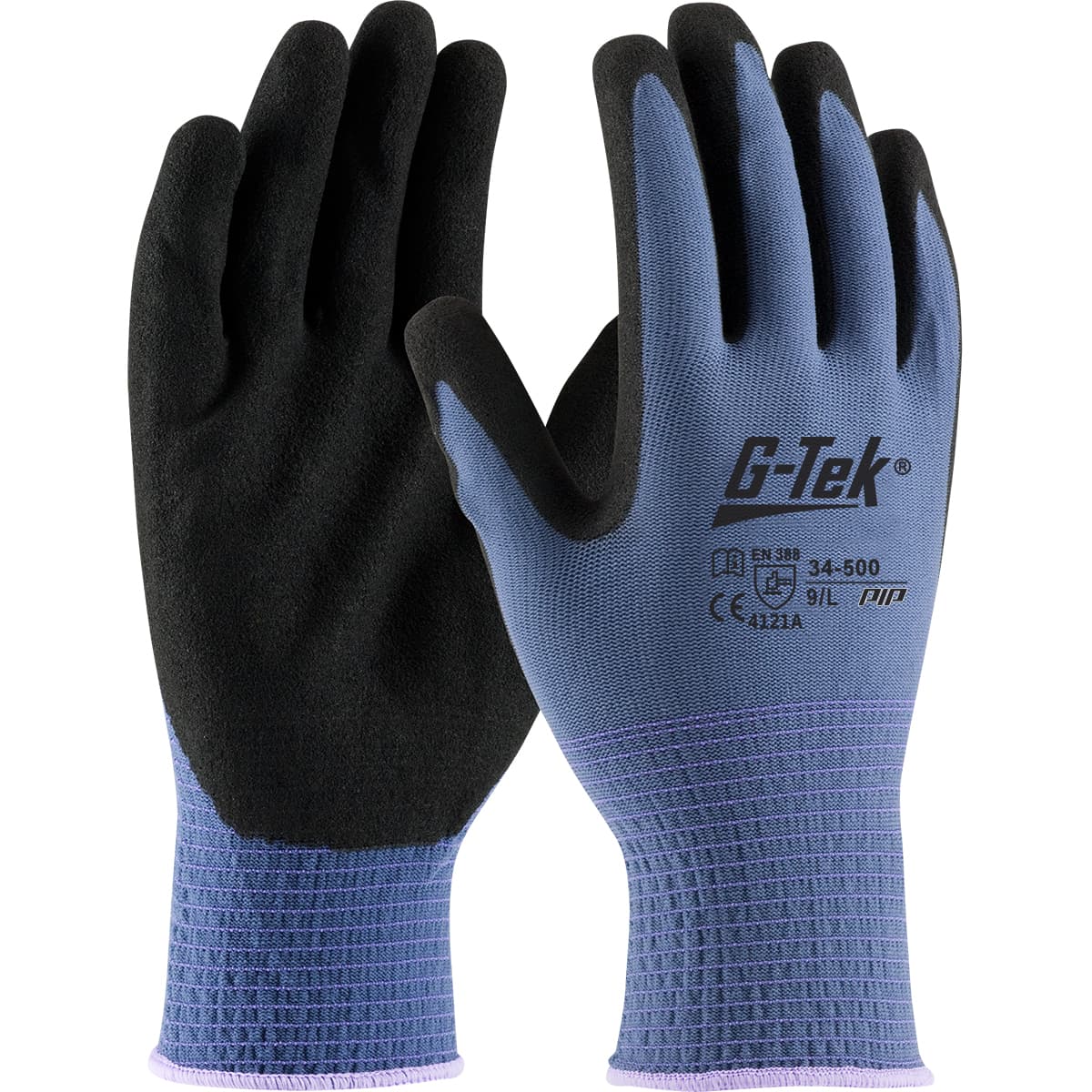 G-Tek Seamless Knit Nylon Glove with Nitrile Coated MicroSurface Grip on Palm & Fingers - Vend-Ready (34-500V)