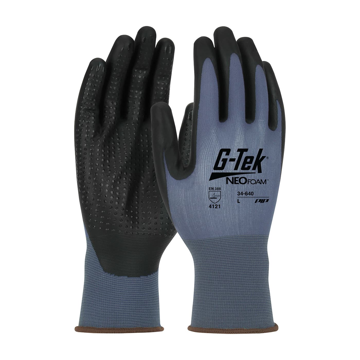 G-Tek NeoFoam Seamless Knit Nylon Glove with NeoFoam Coated Palm & Fingers - Micro Dotted Grip (34-640)