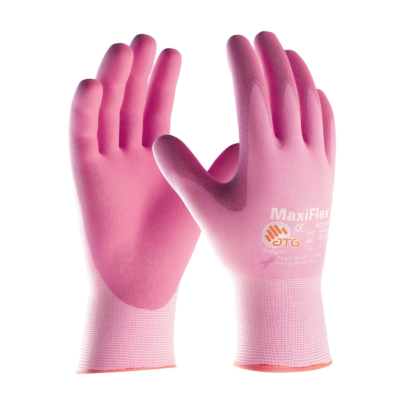 MaxiFlex Active Seamless Knit Nylon / Elastane Glove with Ultra Lightweight Nitrile Coated MicroFoam Grip on Palm & Fingers (34-8264)