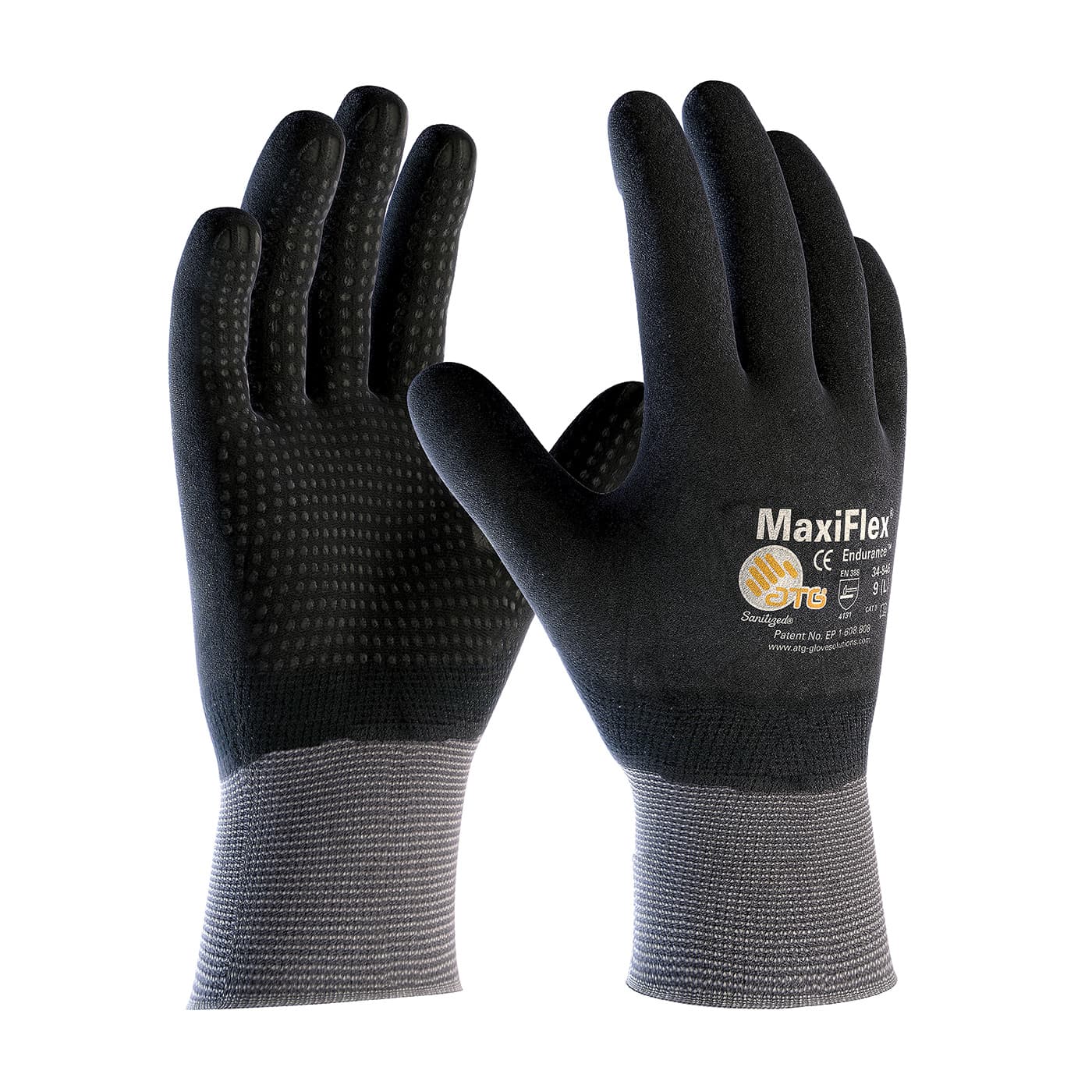 MaxiFlex Endurance Seamless Knit Nylon Glove with Nitrile Coated MicroFoam Grip on Full Hand - Micro Dot Palm - Touchscreen Compatible (34-846)