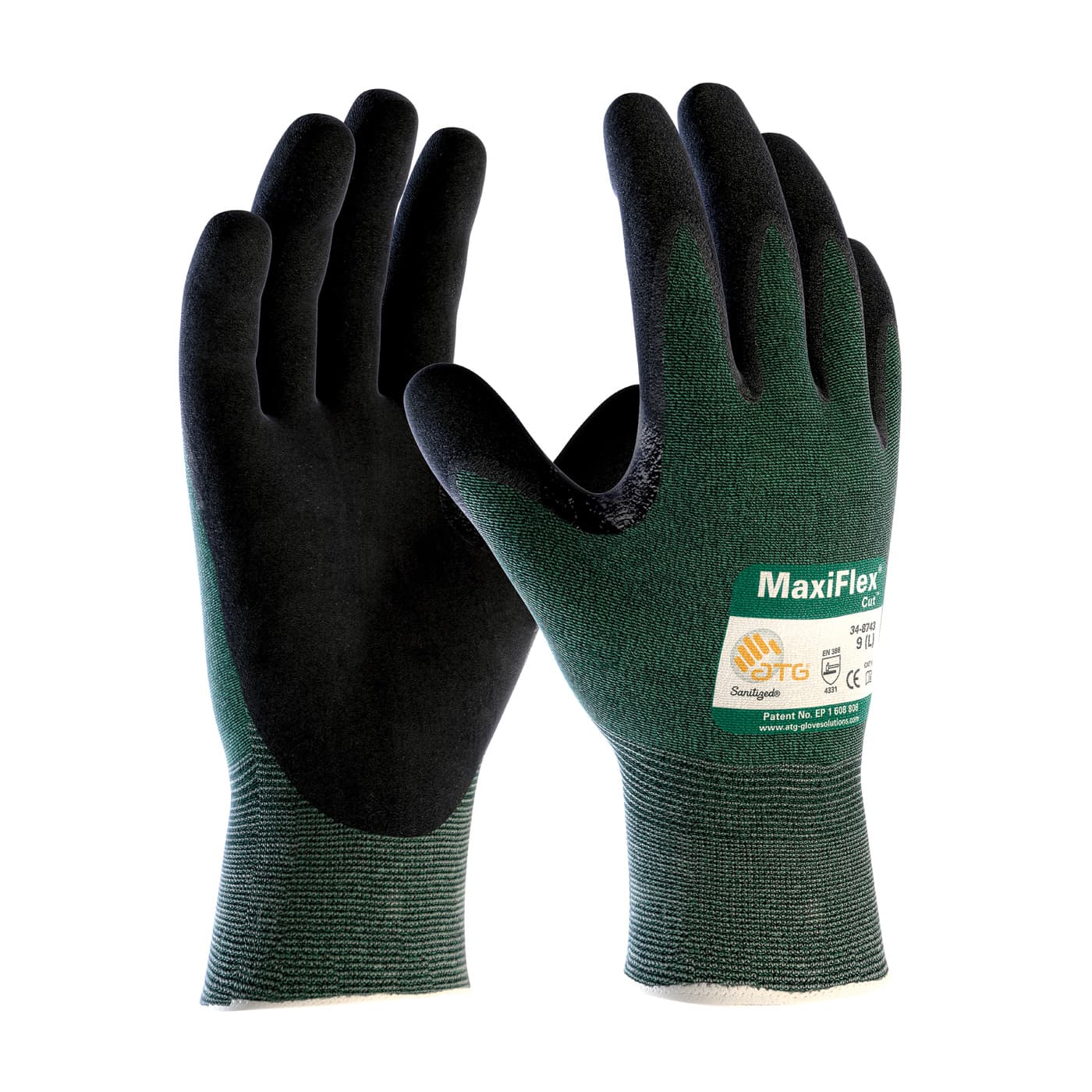 MaxiFlex Cut Seamless Knit Engineered Yarn Glove with Premium Nitrile Coated MicroFoam Grip on Palm & Fingers - Touchscreen Compatible - Vend-Ready (34-8743V)