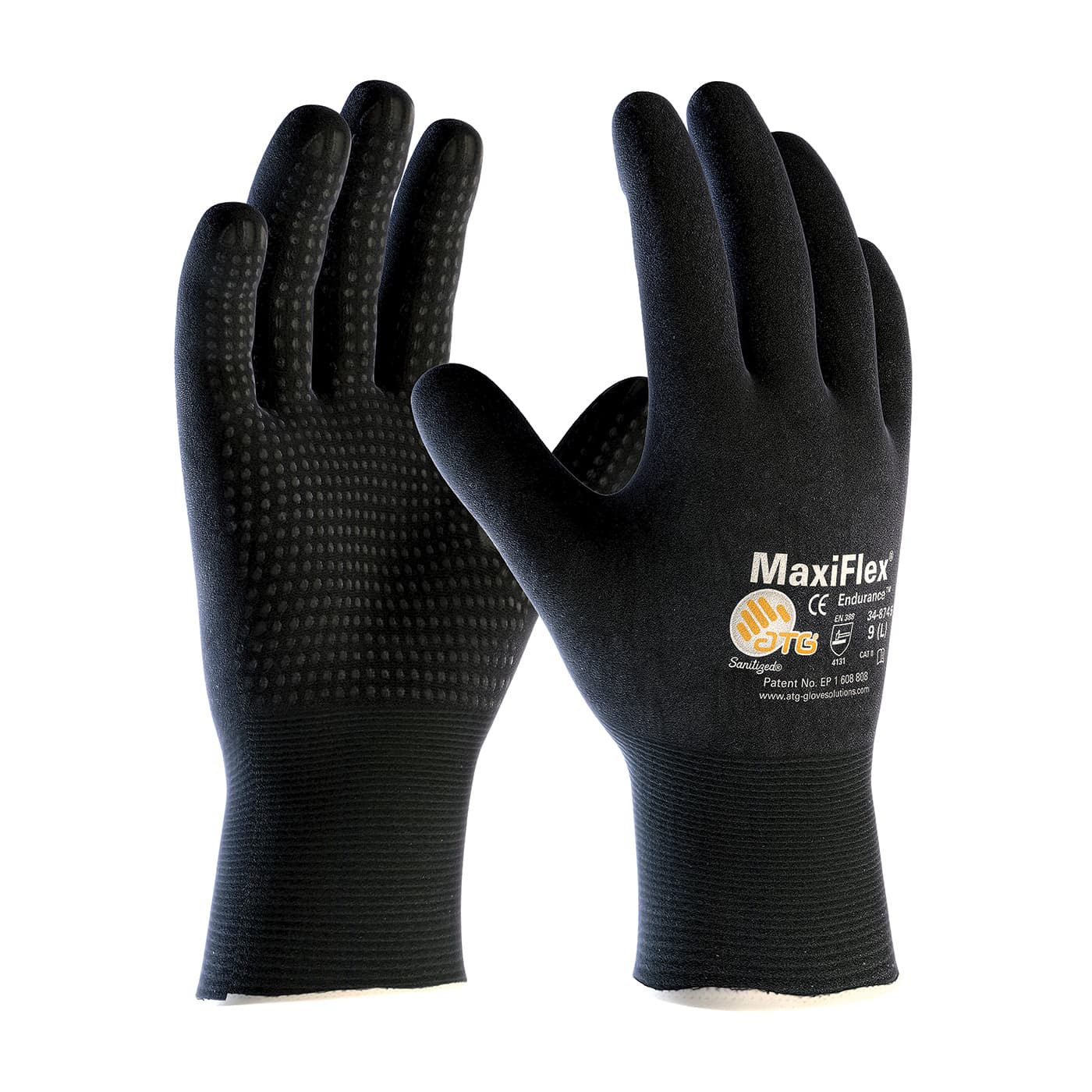 MaxiFlex Endurance Seamless Knit Nylon / Elastane Glove with Nitrile Coated MicroFoam Grip on Full Hand - Micro Dot Palm - Touchscreen Compatible (34-8745)