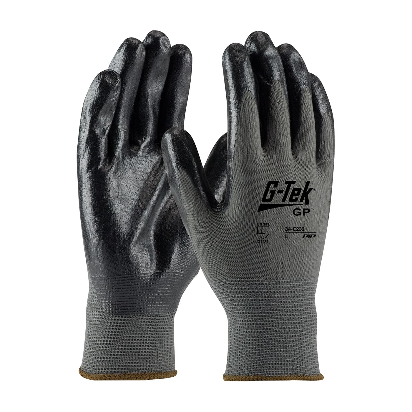 G-Tek Economy Seamless Knit Nylon Glove with Nitrile Coated Foam Grip on Palm & Fingers (34-C232)