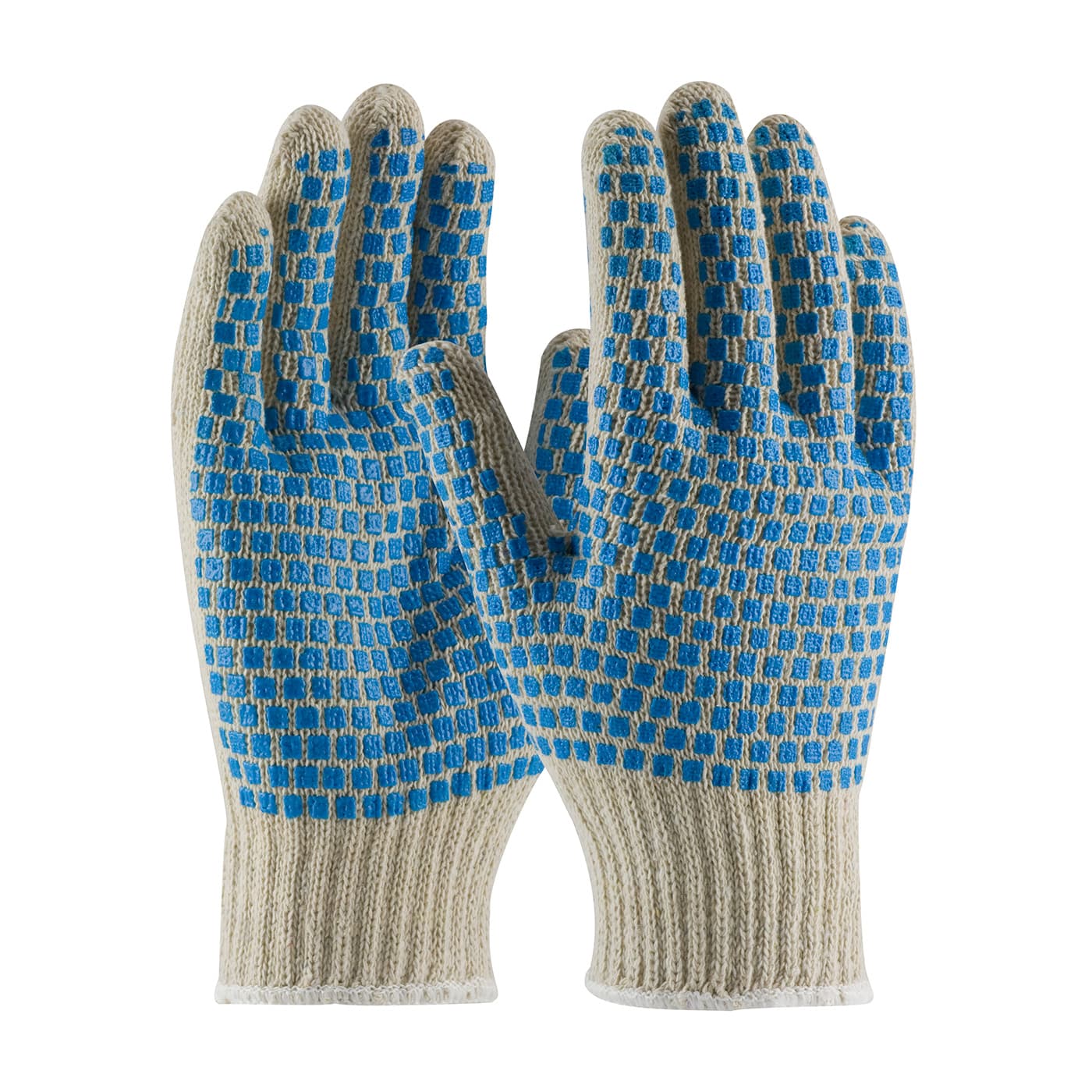 PIP Regular Weight Seamless Knit Cotton/Polyester Glove with PVC Brick Pattern Grip - Double-Sided (36-110BB)