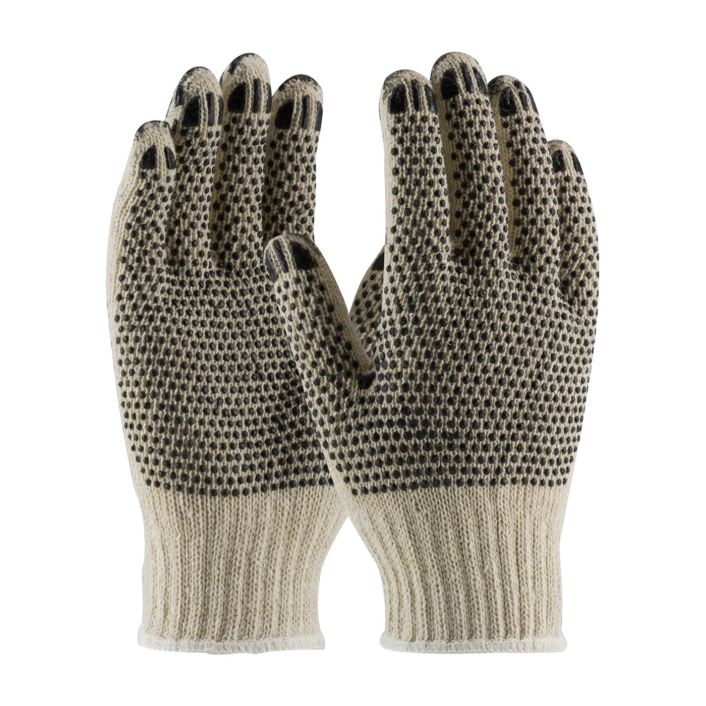 Fingernails , Cotton/Poly 7G Hw, Coated Finger Tips,2 Side Blk. Dot