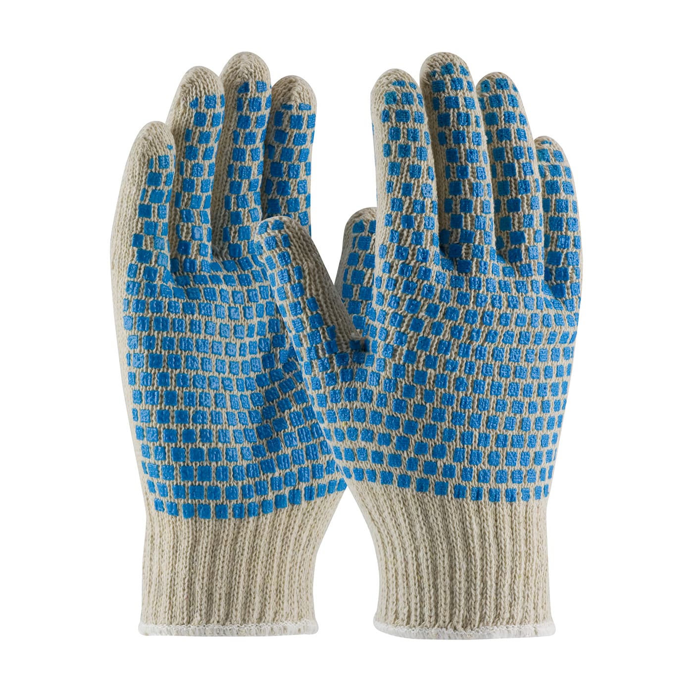 PIP Seamless Knit Cotton / Polyester Glove with Double-Sided PVC Brick Pattern Grip - 7 Gauge (37-C110BB)