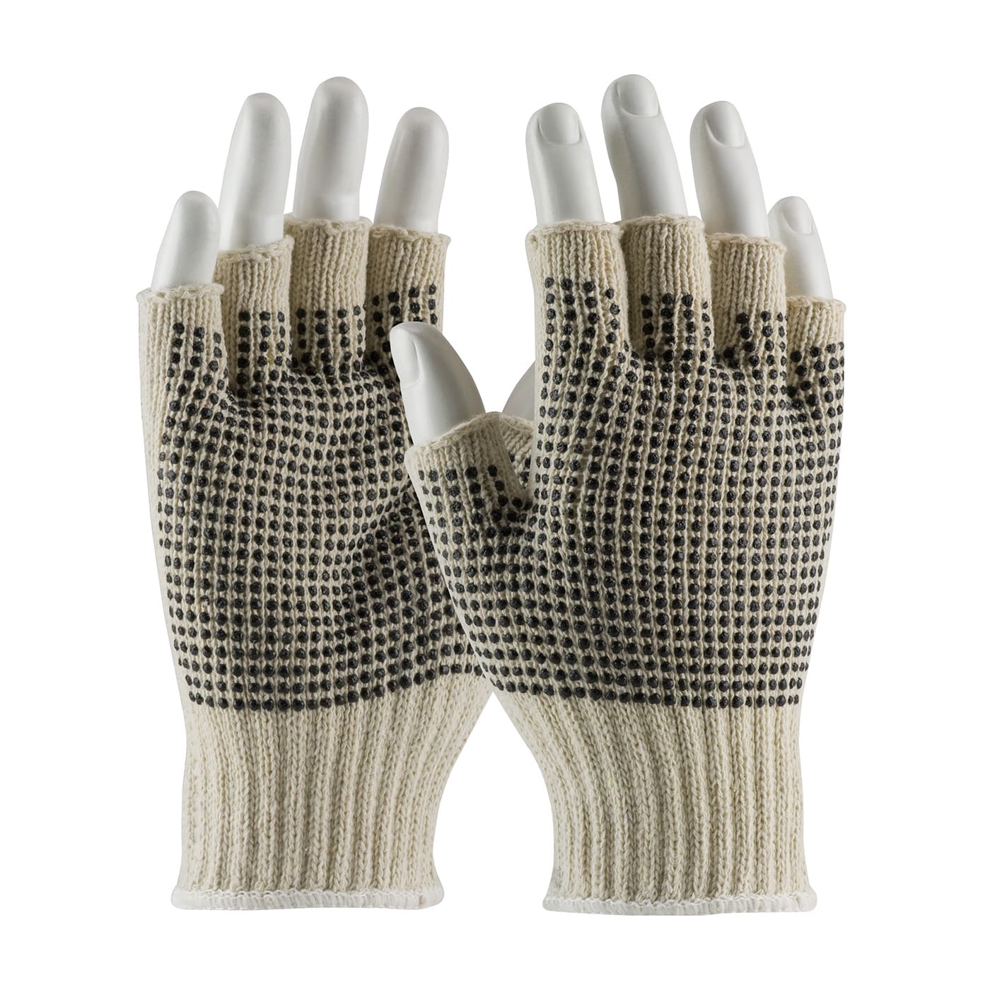 PIP Seamless Knit Cotton / Polyester Glove with Double-Sided PVC Dot Grip - Half-Finger (37-C119PDD)