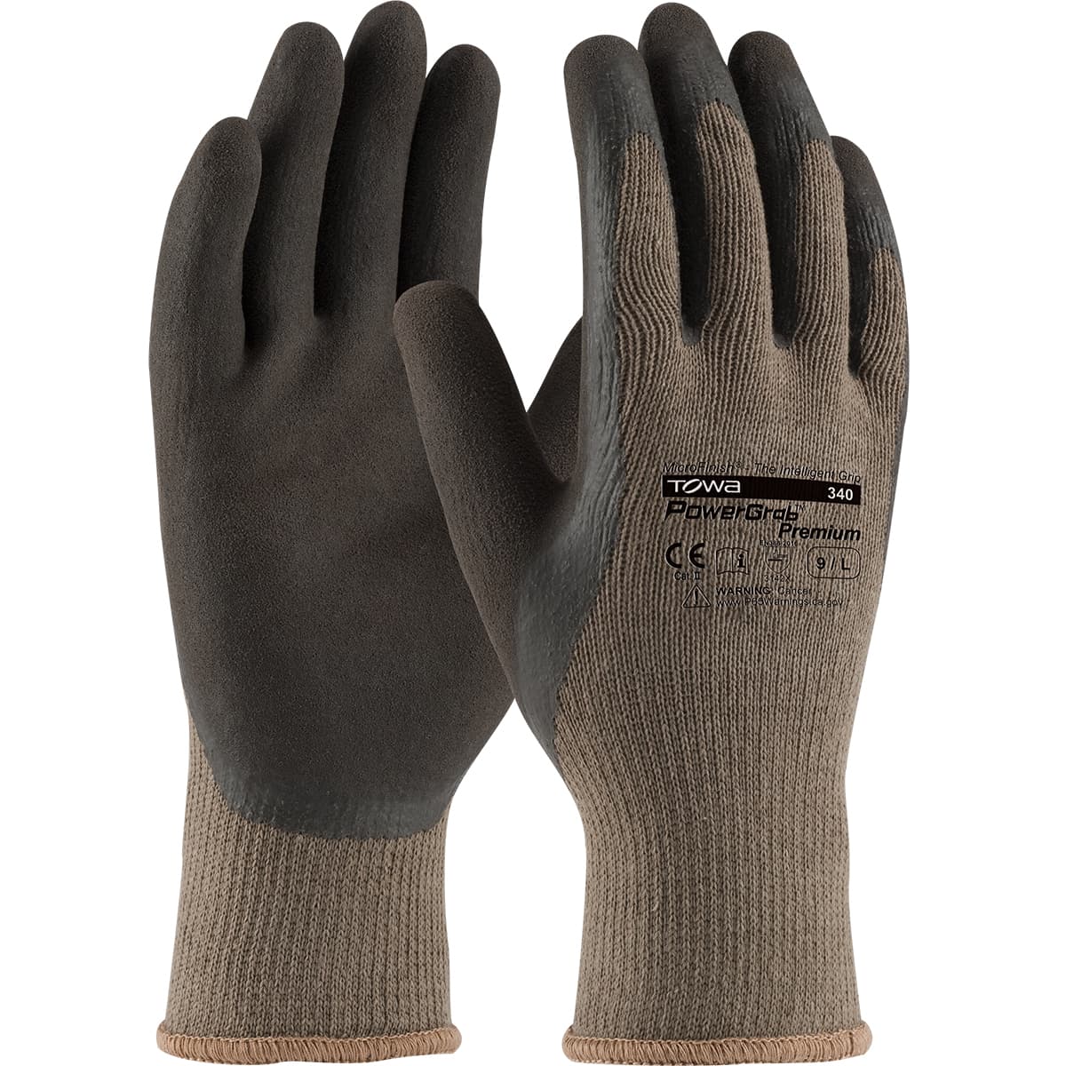 PowerGrab Premium Seamless Knit Cotton/Polyester Glove with Latex MicroFinish Grip on Palm & Fingers (39-C1500)