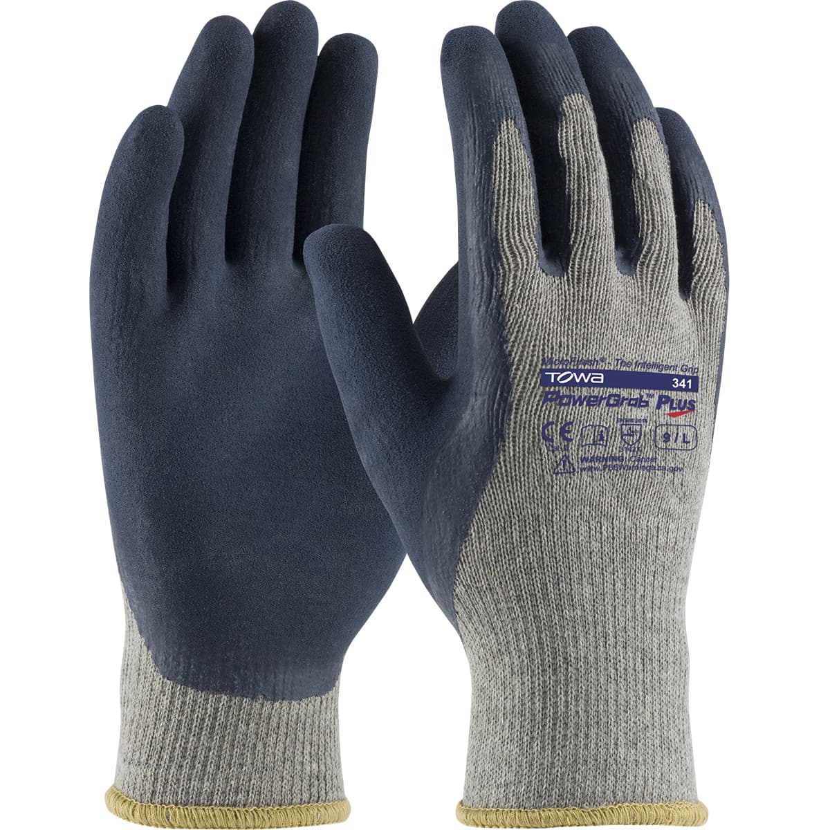 PowerGrab Plus Seamless Knit Cotton/Polyester Glove with Latex MicroFinish Grip on Palm & Fingers (39-C1600)