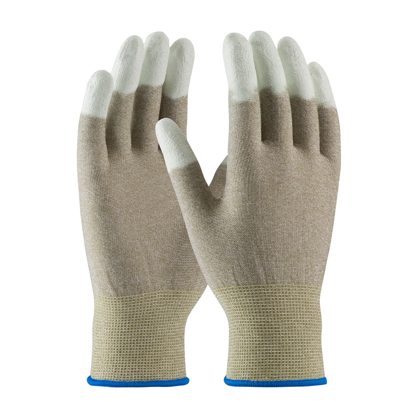 CleanTeam Seamless Knit Nylon / Copper Fiber Electrostatic Dissipative (ESD) Glove with Polyurethane Coated Smooth Grip on Fingertips (40-6416)