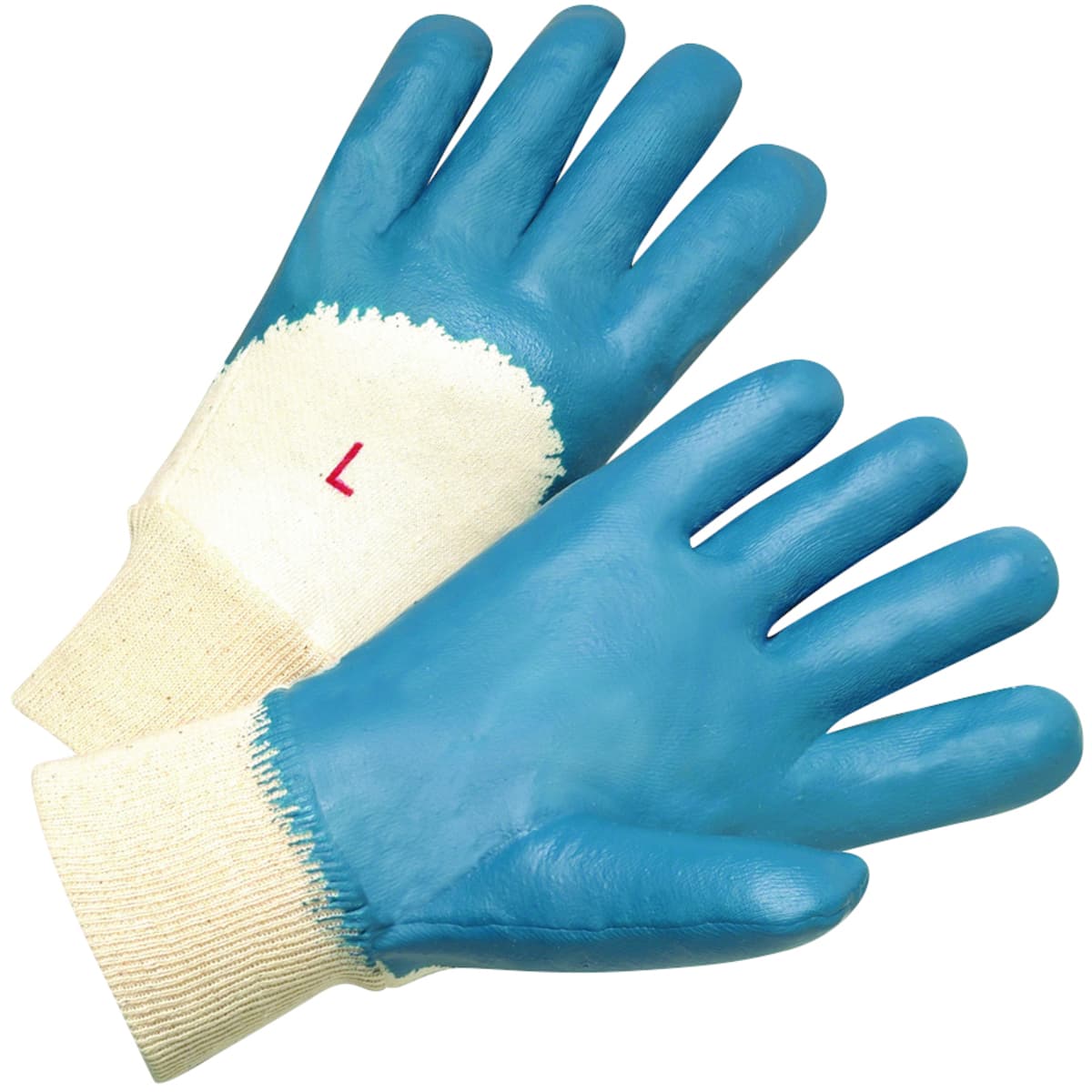 PIP Nitrile Dipped Glove with Interlock Liner and Smooth Finish on Palm, Fingers & Knuckles - Knit Wrist (4060)