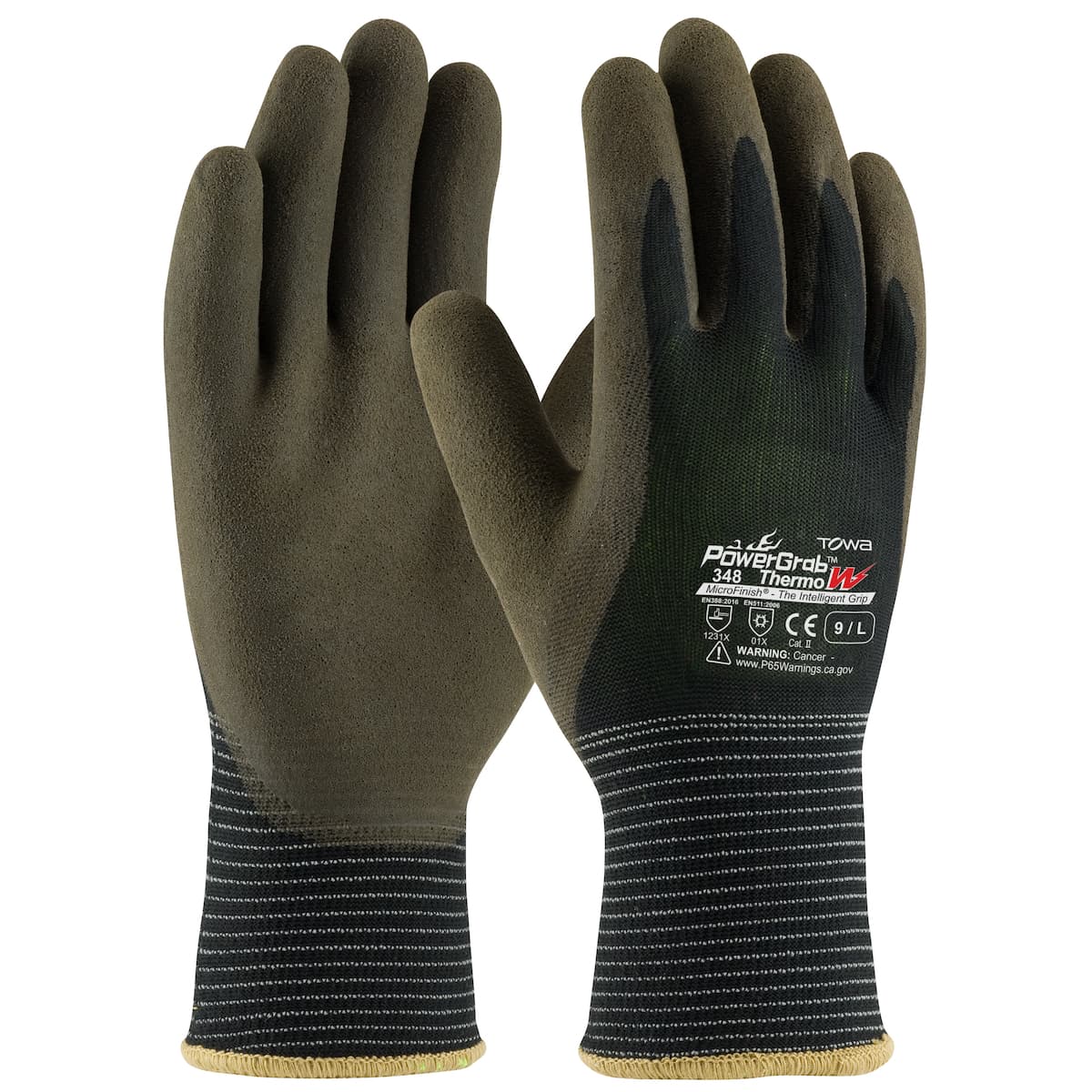 PowerGrab Thermo W Seamless Knit Polyester Glove with Acrylic Liner and Latex MicroFinish Grip on Palm & Fingers (41-1430)