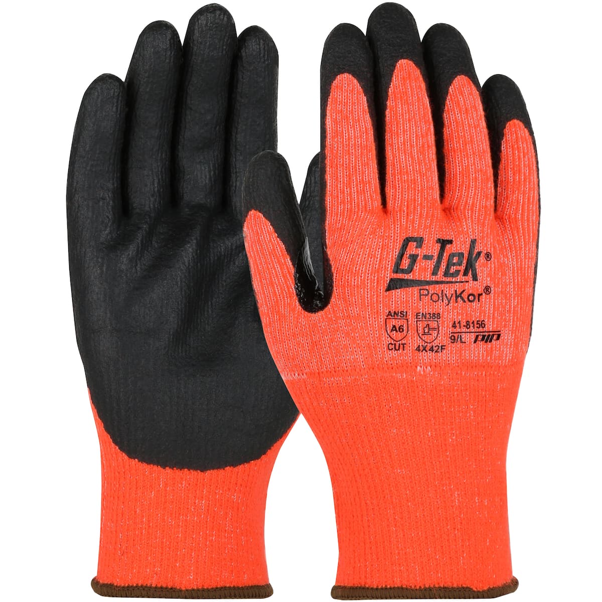 G-Tek PolyKor Seamless Knit Single-Layer PolyKor / Acrylic Blend Glove with Nitrile Foam Grip on Palm & Fingers - Touchscreen Compatible (41-8156)