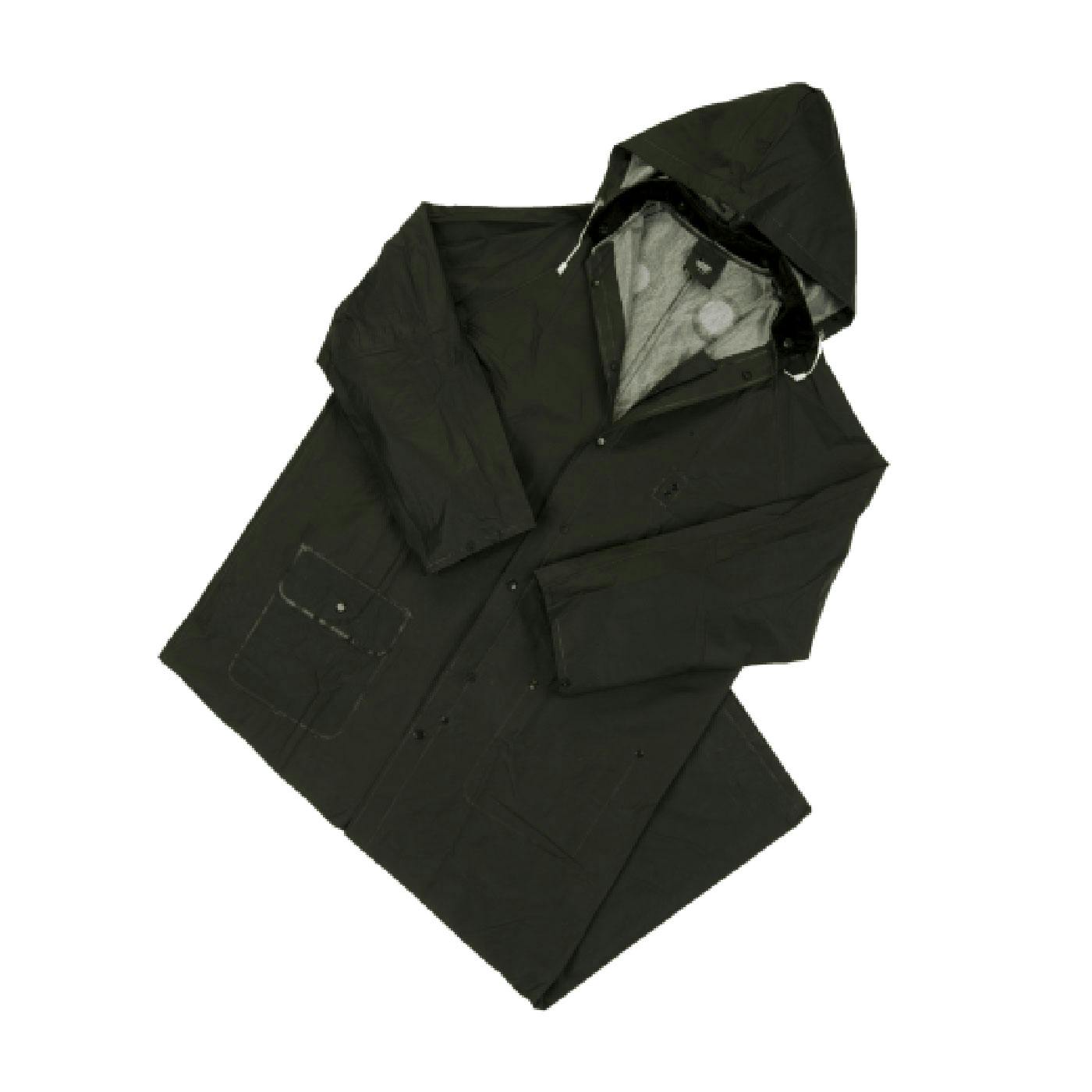 FR Treated 60" PVC Duster Raincoat - 0.35 mm, Black (4160BFR)