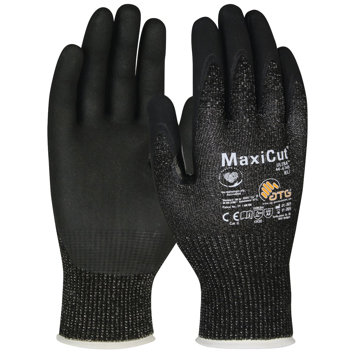 MaxiCut Ultra Seamless Knit Engineered Yarn Glove with Nitrile Coated MicroFoam Grip on Palm & Fingers (44-4745)