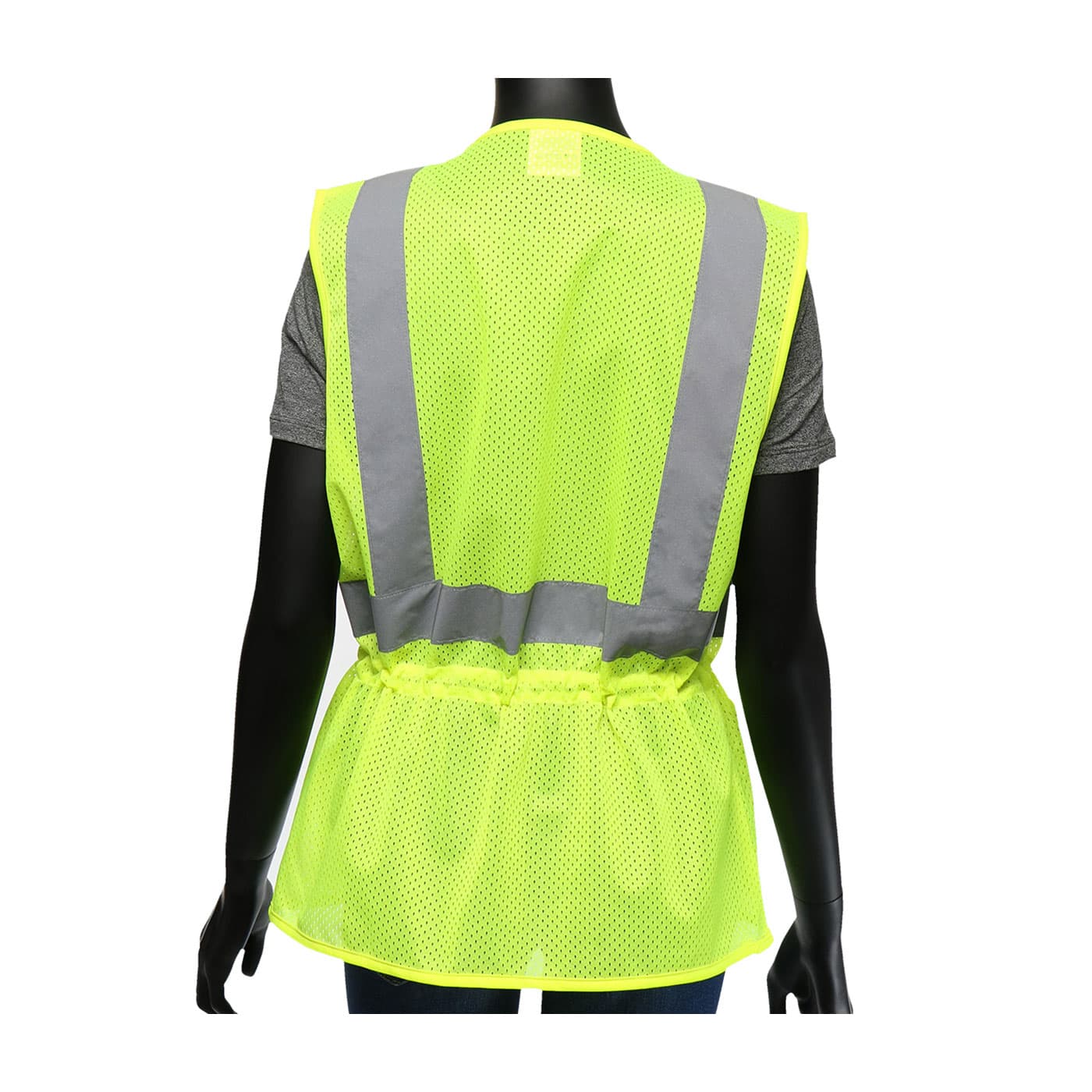 ANSI Type R Class 2 Women's Contoured Mesh Vest with Adjustable Waist, Hi-Vis Yellow (47207)