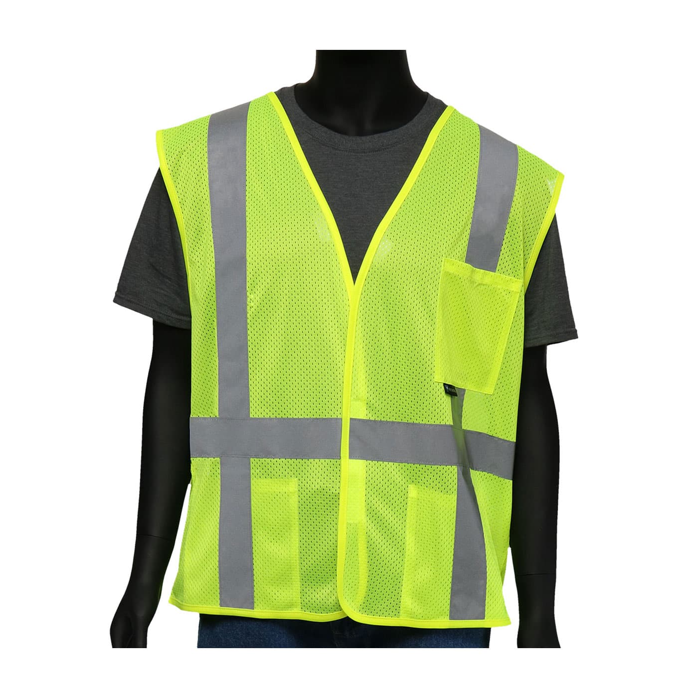 ANSI Type R Class 2 FR Treated Three Pocket Mesh Vest, Hi-Vis Yellow (47217)_1