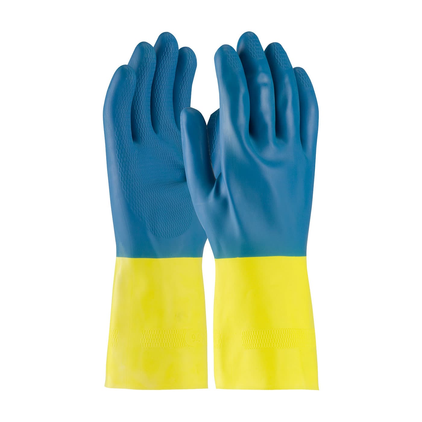 Assurance Unsupport Neo/Latex, Bl/Ywl, 28 Mil, 12 In, Flock, Hcomb