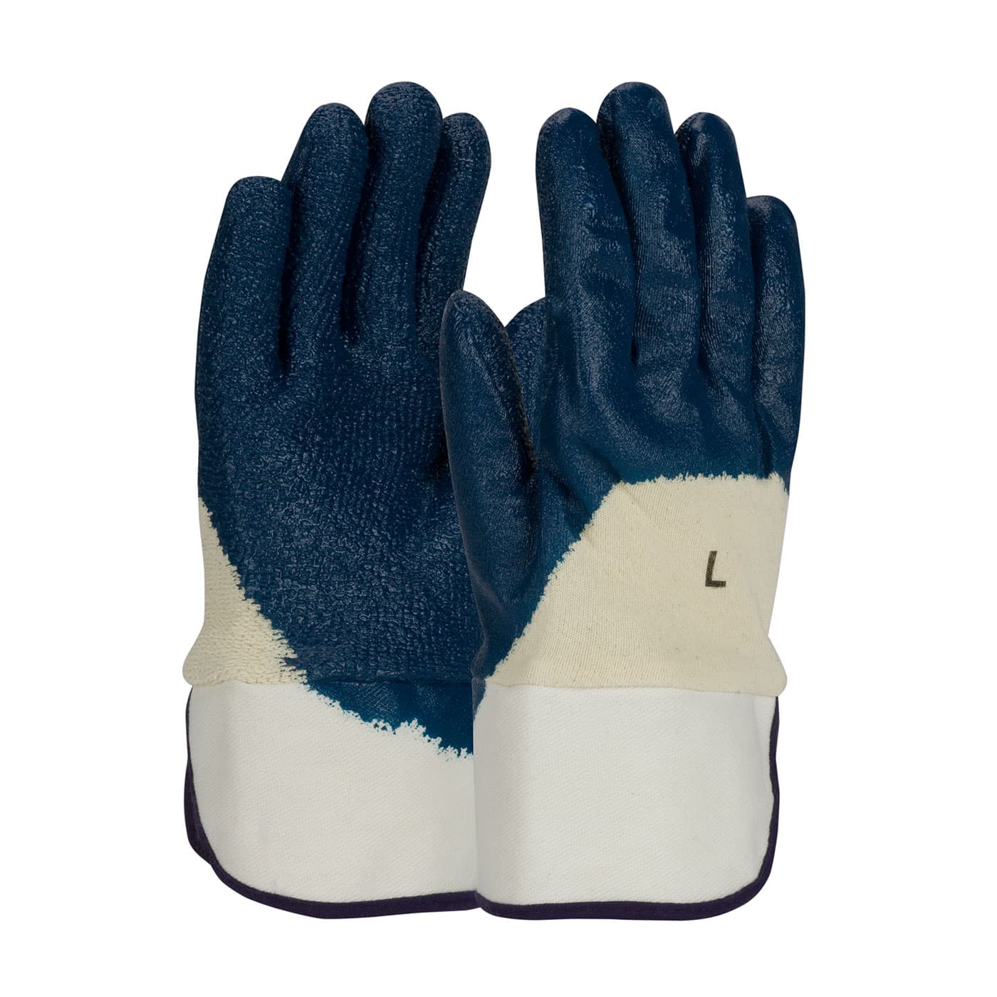 ArmorGrip Nitrile Dipped Glove with Terry Cloth Liner and Rough Textured Grip on Palm, Fingers & Knuckles - Safety Cuff (56-3145)