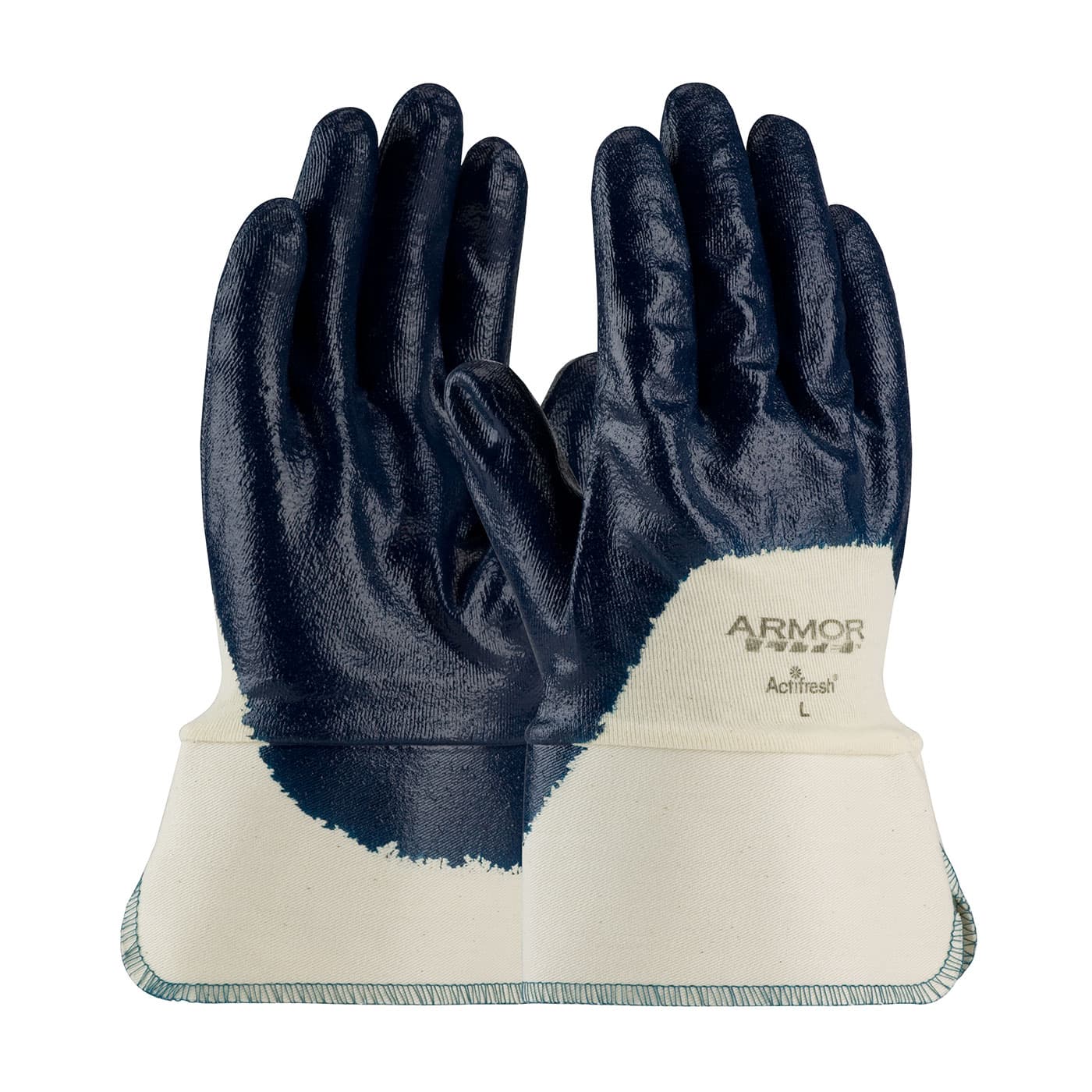 ArmorLite Nitrile Dipped Glove with Interlock Liner and Textured Finish on Palm, Fingers & Knuckles - Safety Cuff (56-3175)