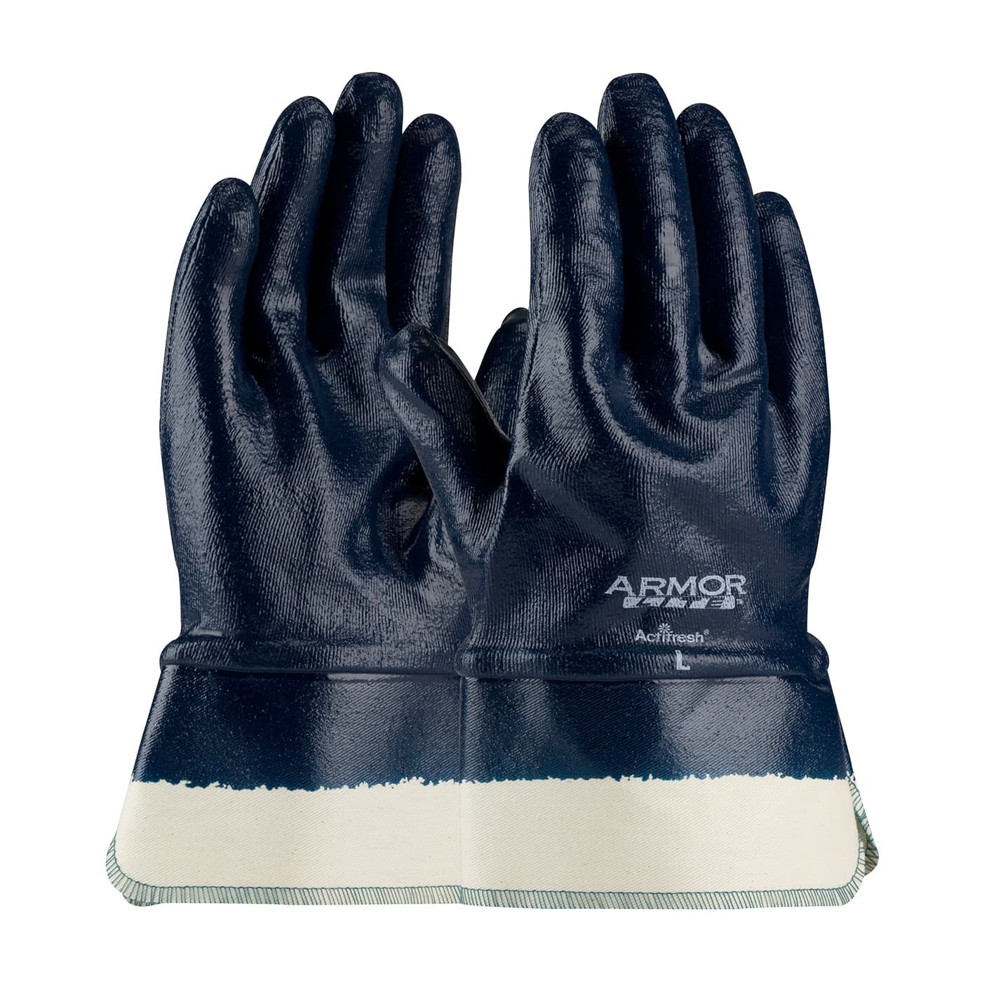 ArmorLite Nitrile Dipped Glove with Interlock Liner and Textured Finish on Full Hand - Safety Cuff (56-3176)