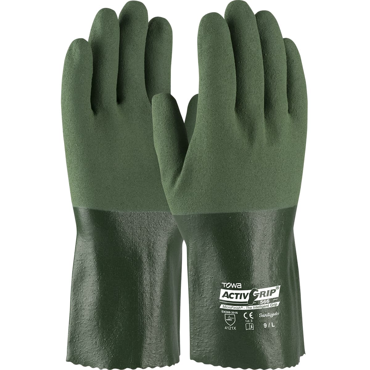 ActivGrip Nitrile Coated Glove with Cotton Liner and MicroFinish Grip - 12 inch (56-AG566)