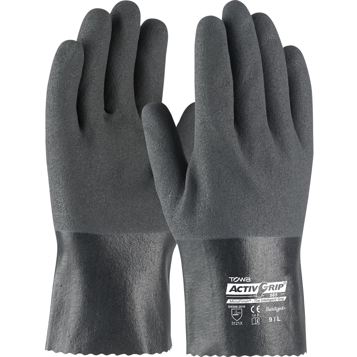 ActivGrip Nitrile Coated Glove with Cotton Liner and MicroFinish Grip - 10 inch (56-AG585)