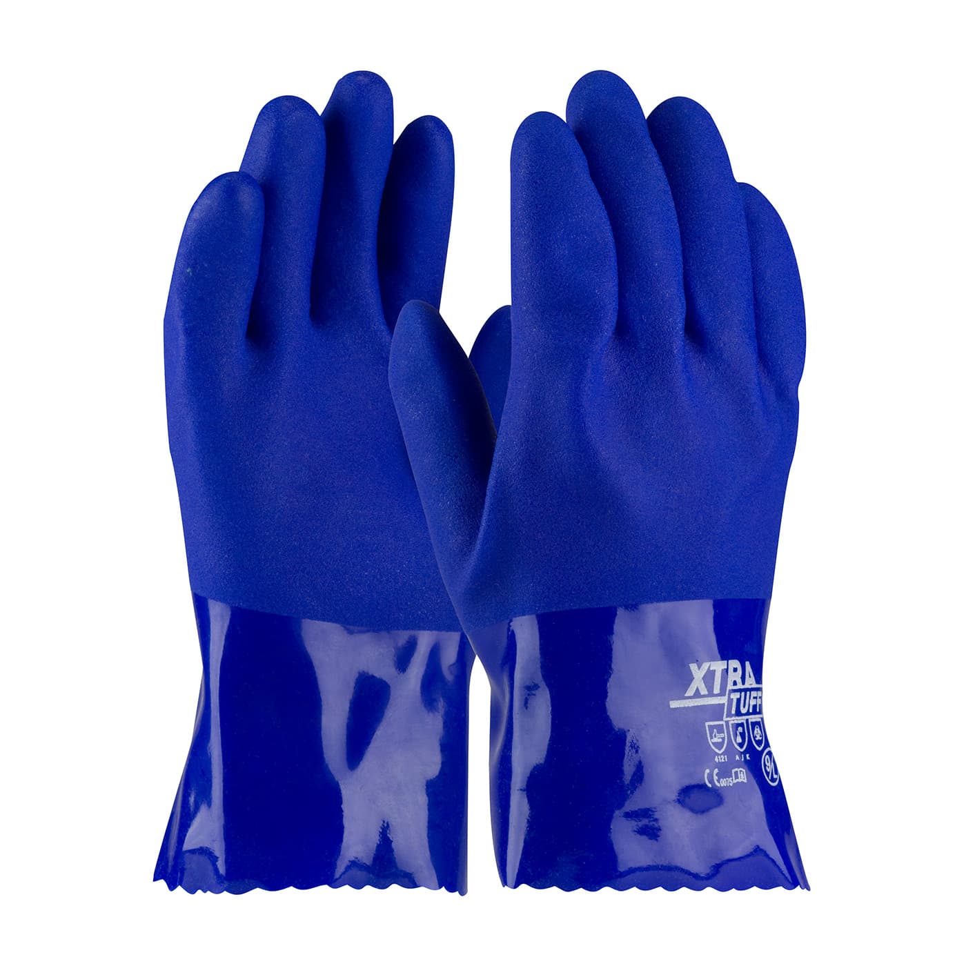 XtraTuff Oil Resistant PVC Glove with Seamless Liner and Rough Coating - 10 inch (58-8655)