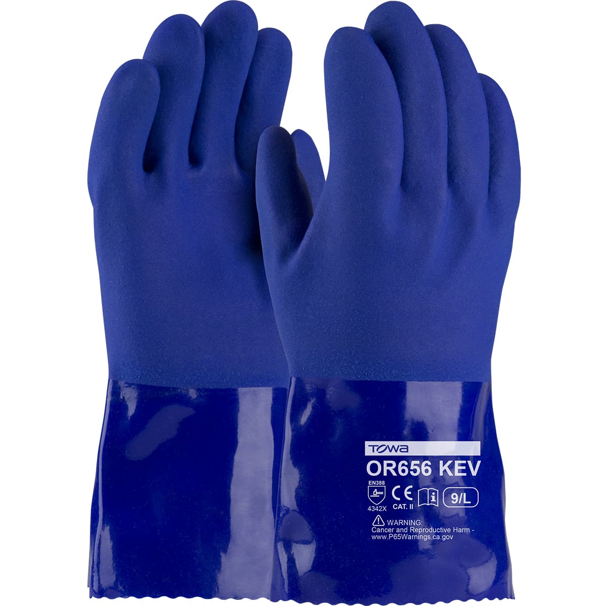 Xtratuff, Oil Resistant Pvc Glove, Kevlar Liner, Blue, Rough Grip, A3