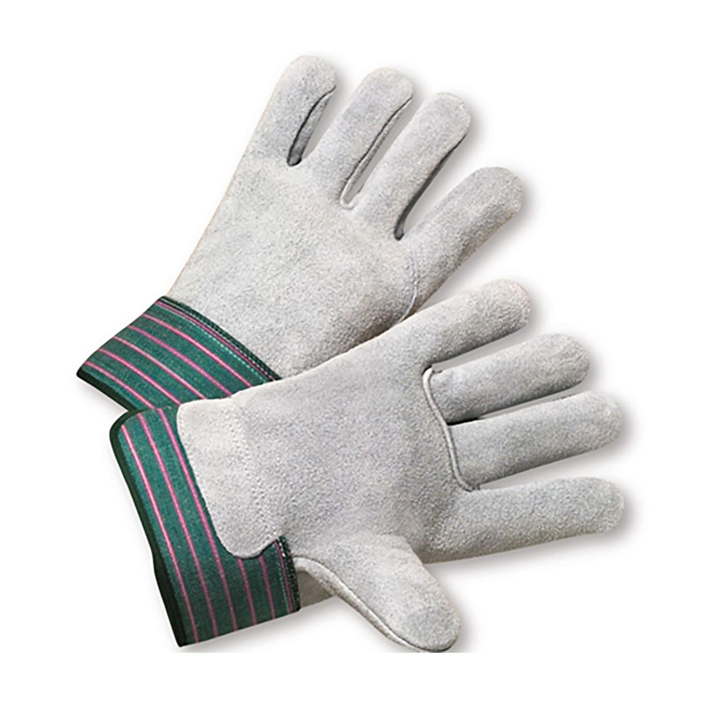 PIP Superior Grade Split Cowhide Leather Palm Glove with Full Leather Back - Rubberized Safety Cuff (600-EA)