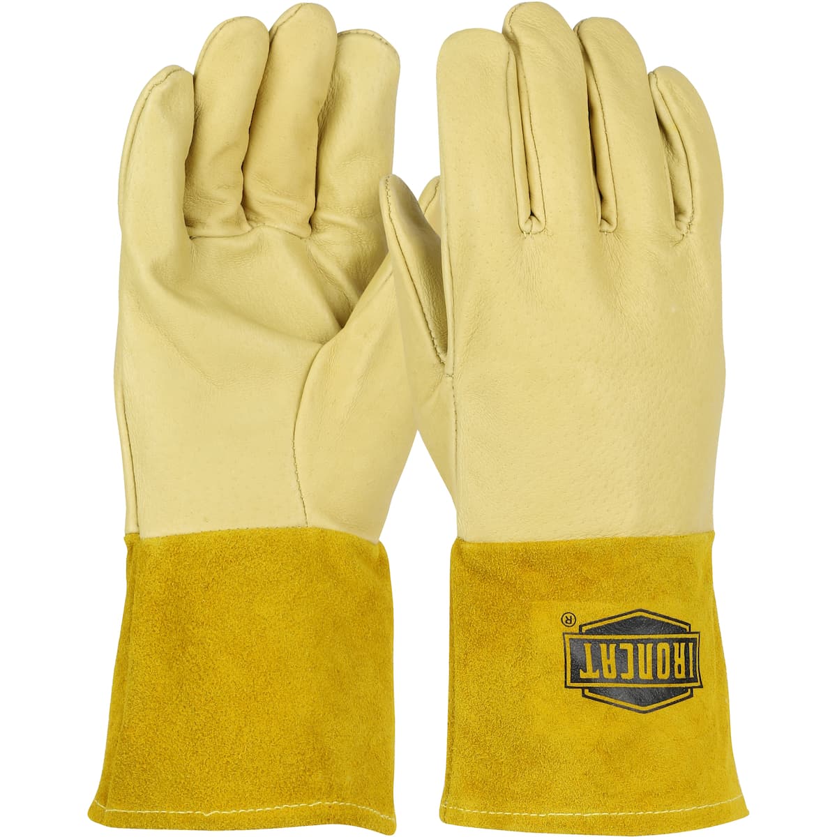 Ironcat Premium Top Grain Pigskin Leather MIG Welder's Glove with DuPont Kevlar Stitching - 4 inch Gauntlet Cuff (6021)