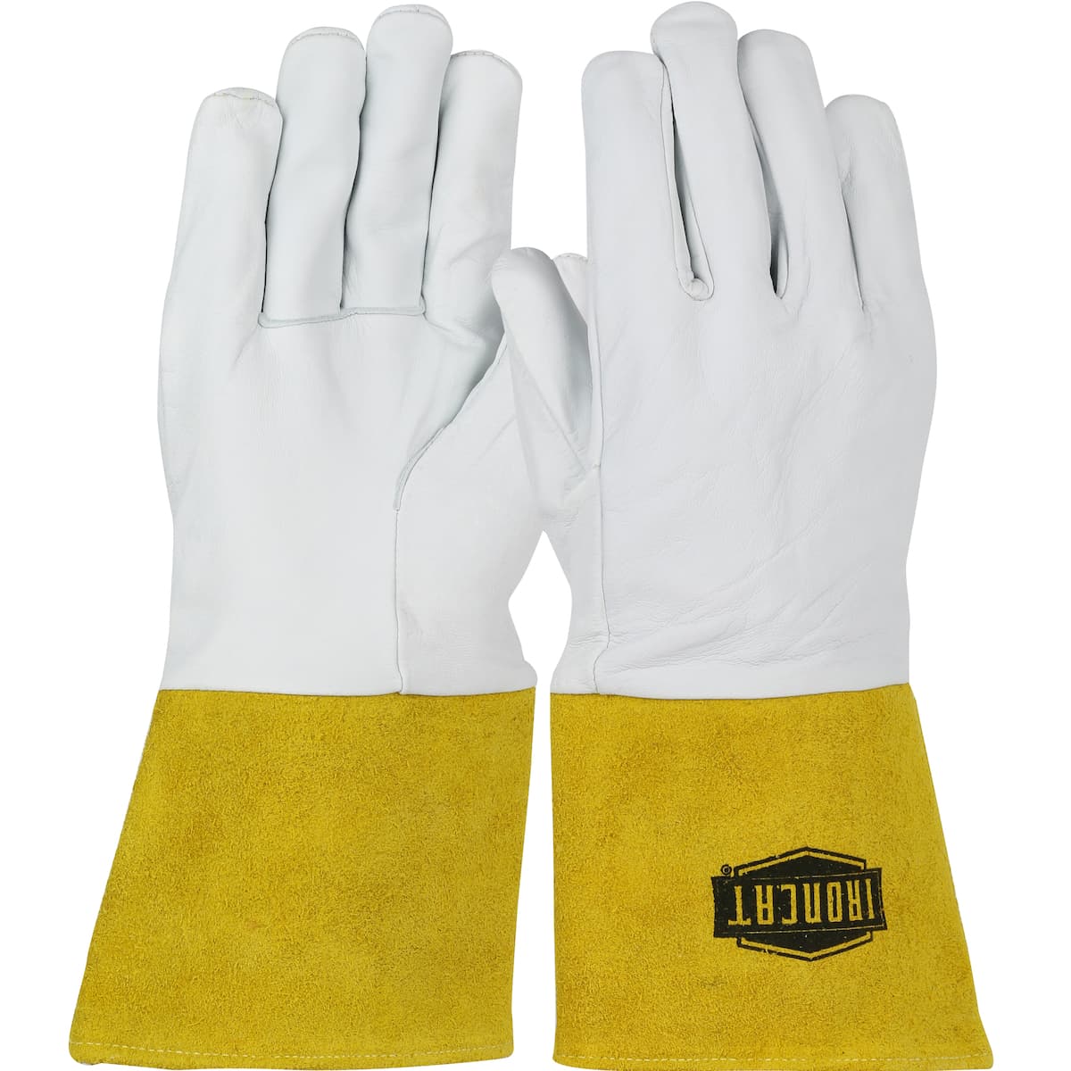 Ironcat Premium Top Grain Kidskin Leather TIG Welder's Glove with DuPont Kevlar Stitching - Split Leather Gauntlet Cuff (6141)