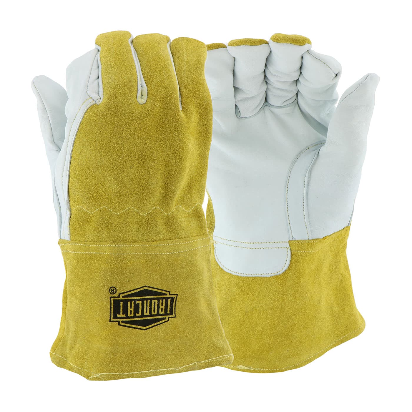 Ironcat Premium Top Grain Goatskin Leather MIG Welder's Glove with Split Cowhide Back (6143)