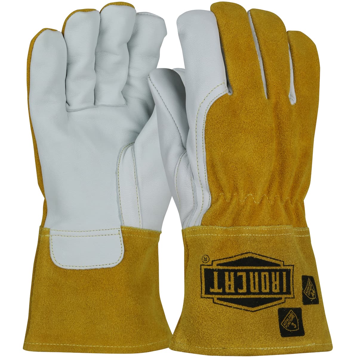 Ironcat AR Premium Top Grain Goatskin Leather MIG Welder's Glove with Split Cowhide Back and Para-Aramid Liner (6243)