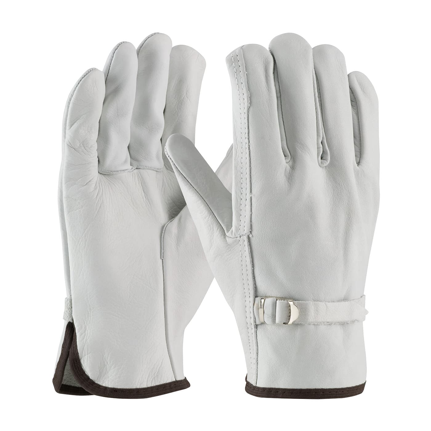 PIP Regular Grade Top Grain Cowhide Leather Drivers Glove with Pull Strap Closure - Straight Thumb (68-153)
