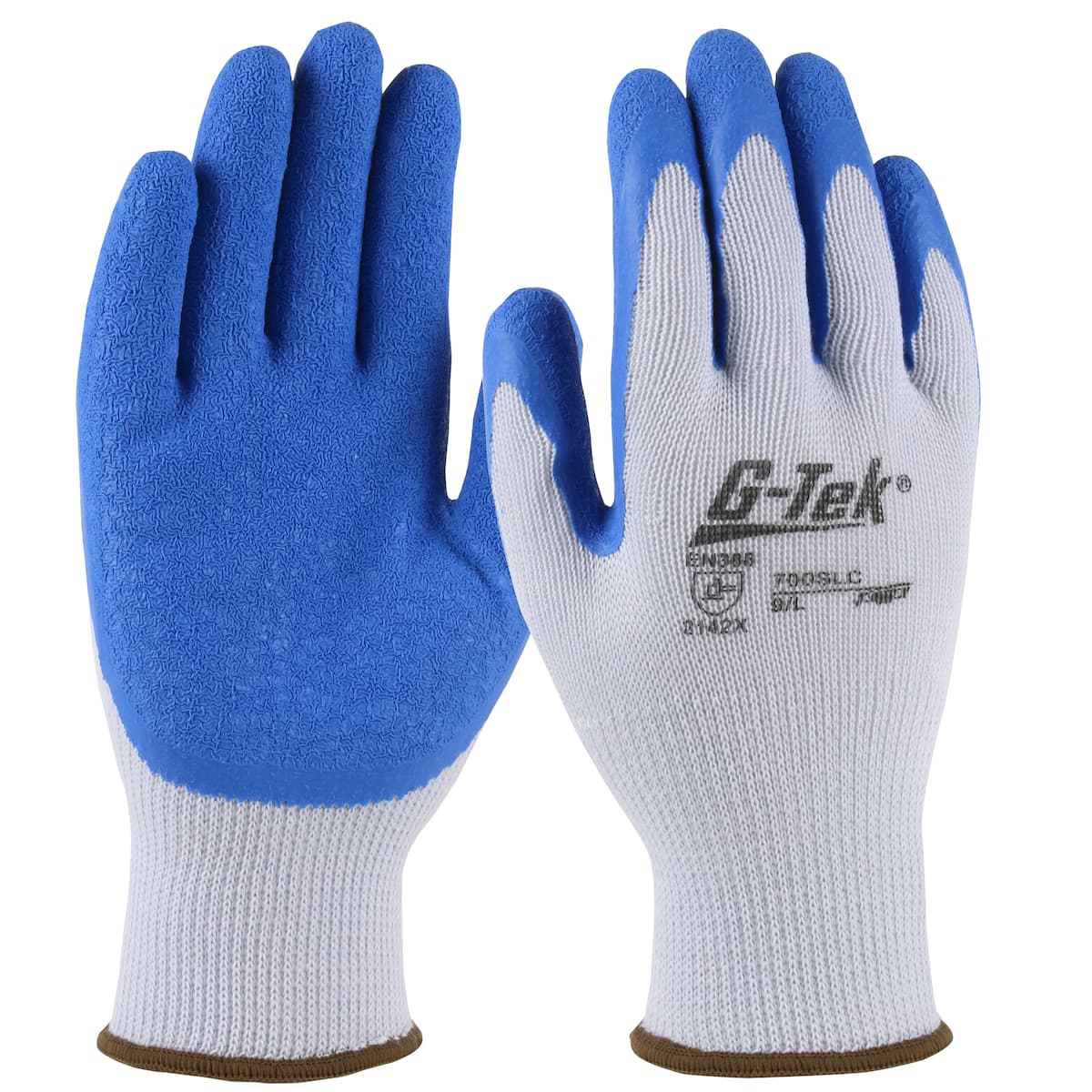 G-Tek Economy Weight Seamless Knit Polyester Glove with Latex Coated Crinkle Grip on Palm & Fingers (700SLC)