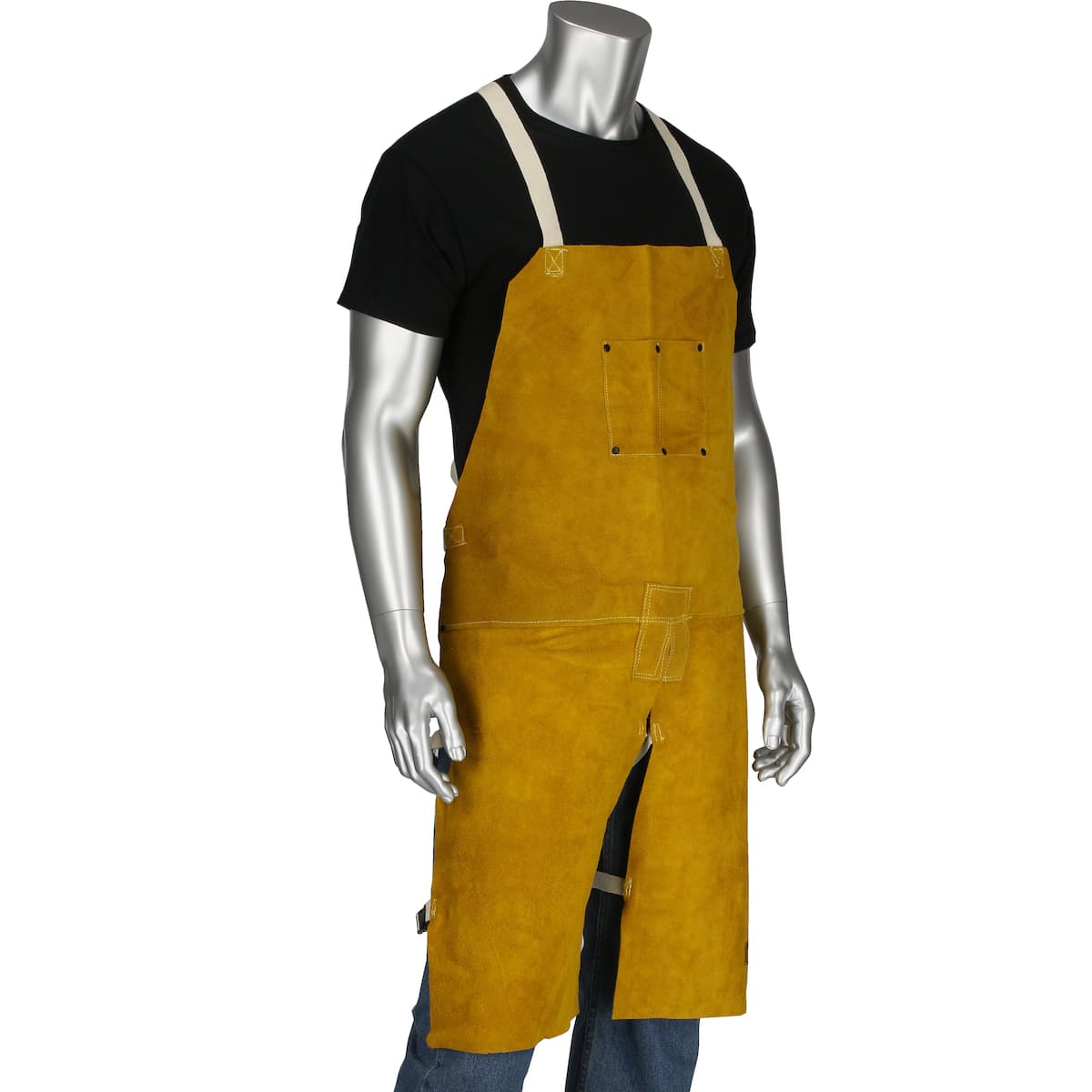 Ironcat® Leather Split Leg Welding Apron, Gold (7011)_1