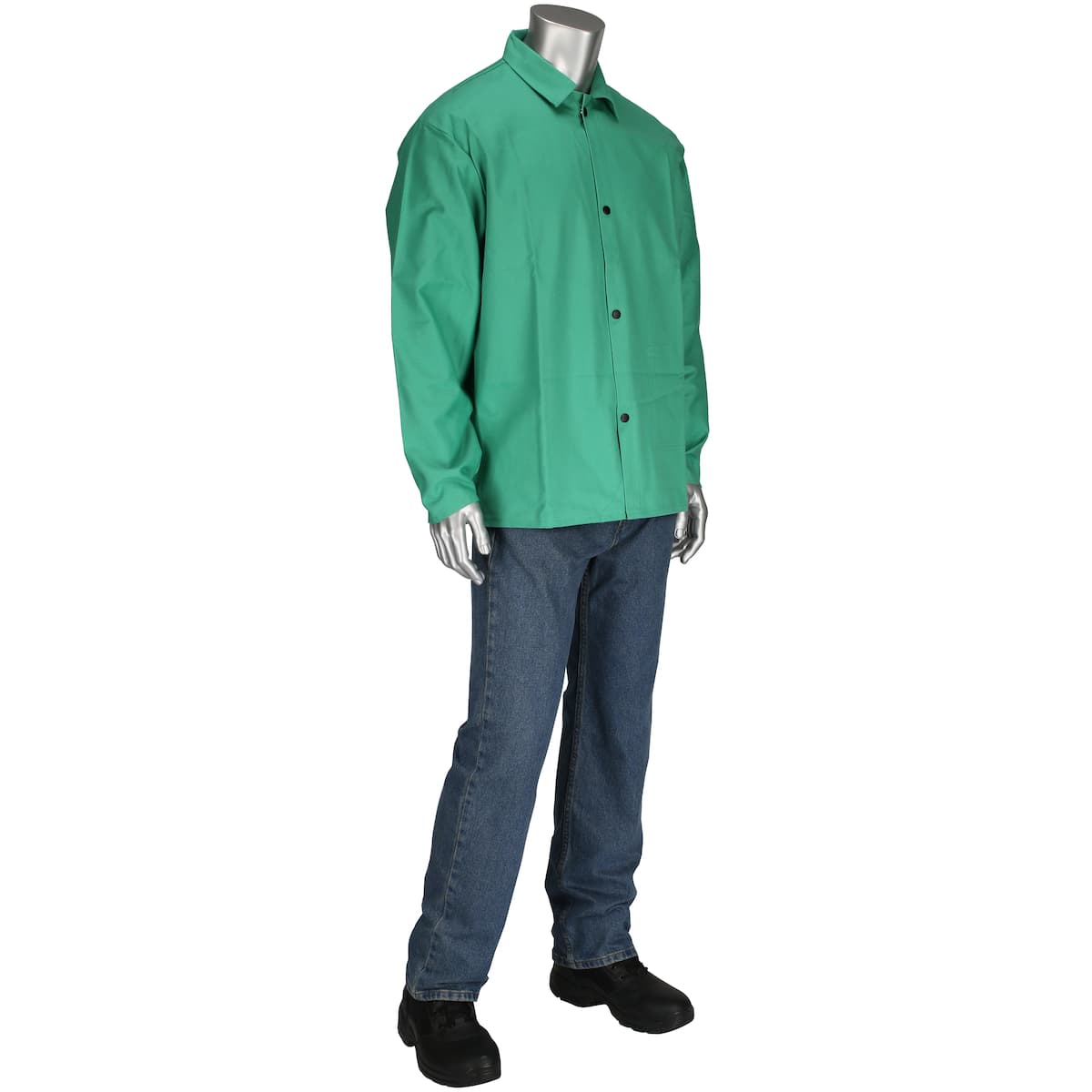 Economy FR Treated 100% Cotton Welders Jacket - 30 inch, Green (7040)_1