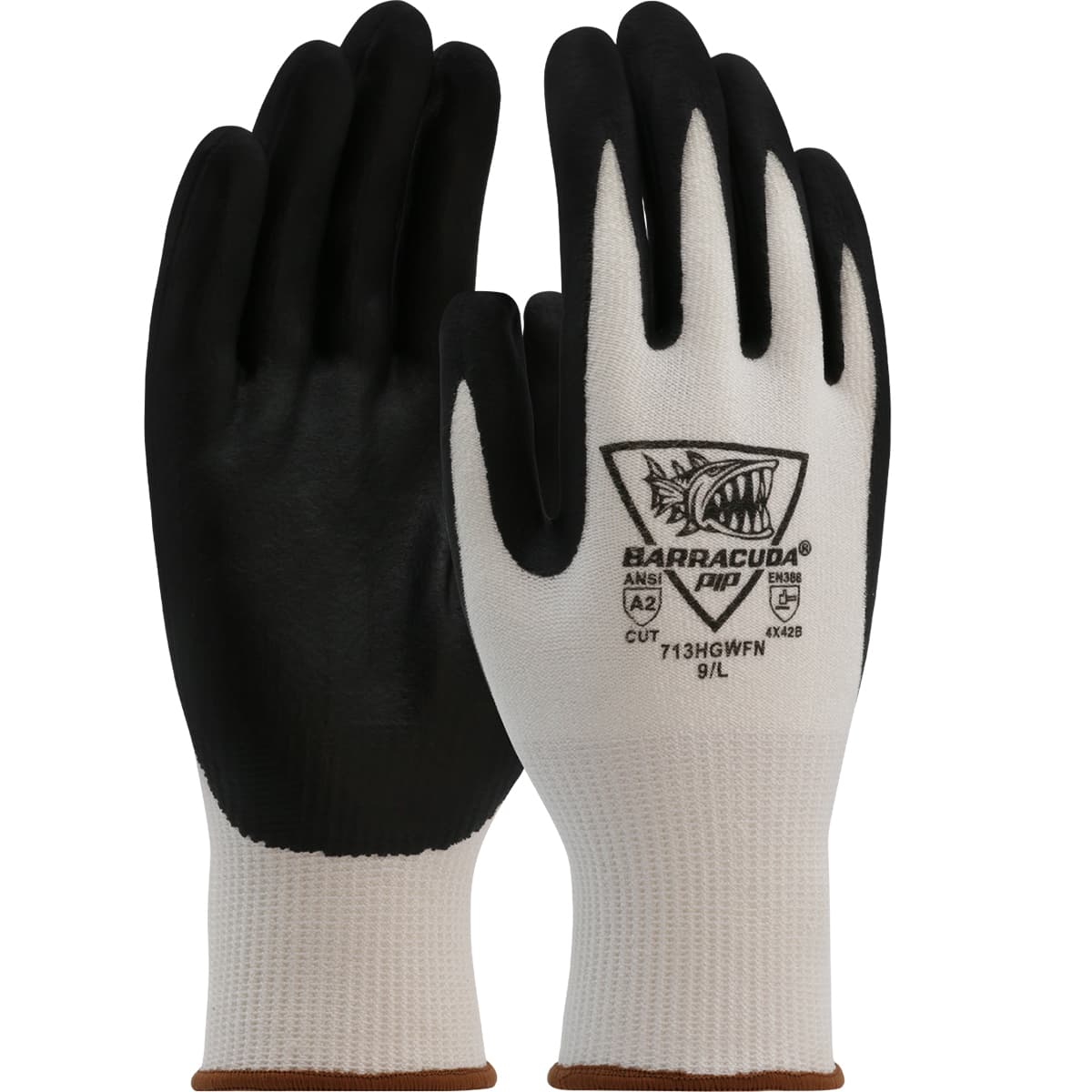 Barracuda Seamless Knit Polykor Blended Glove with Nitrile Coated Foam Grip on Palm & Fingers (713HGWFN)