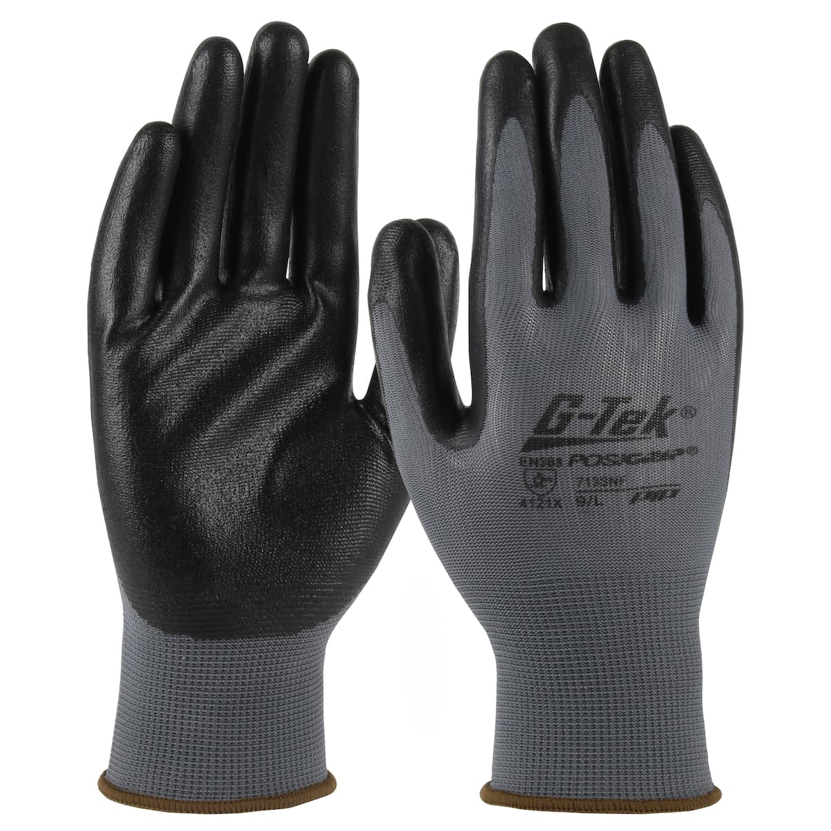G-Tek PosiGrip Seamless Knit Polyester Glove with Nitrile Coated Foam Grip on Palm & Fingers (713SNF)