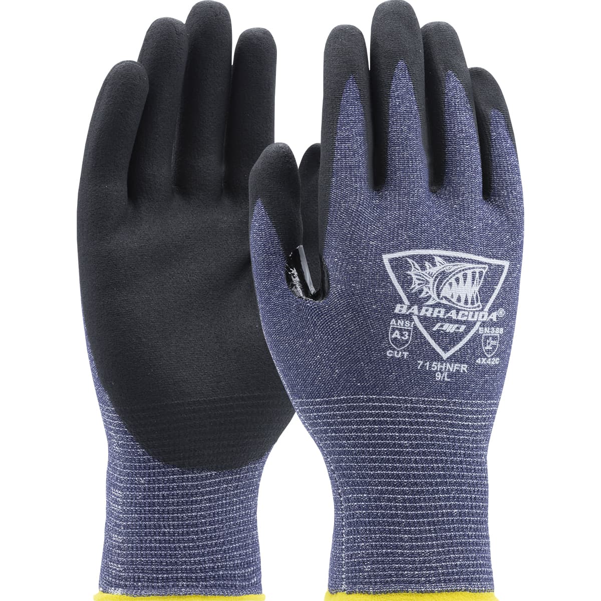 Barracuda Seamless Knit Polykor Blended Glove with Nitrile Coated Foam Grip on Palm & Fingers (715HNFR)