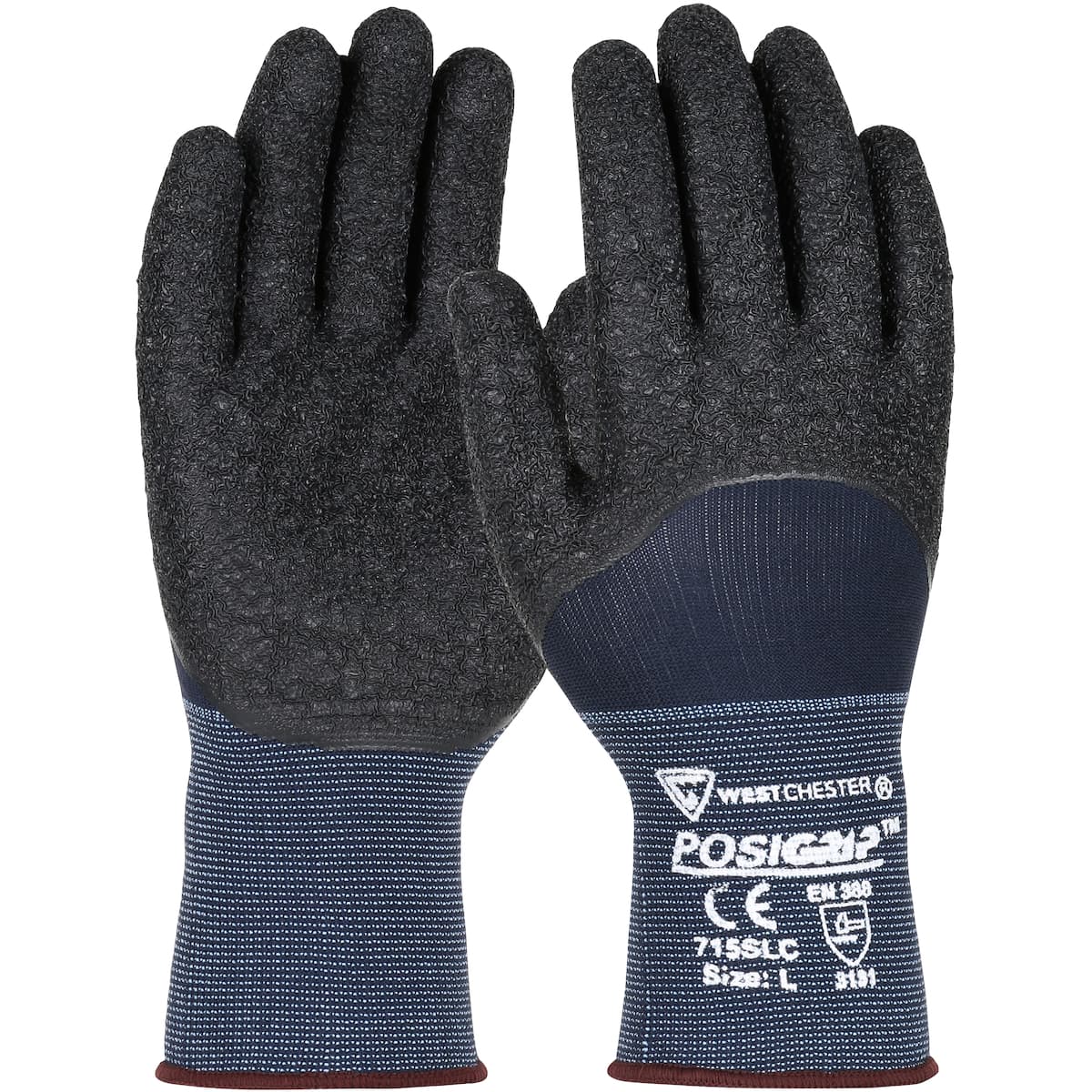 G-Tek PosiGrip Seamless Knit Nylon Glove with Latex Coated Crinkle Grip on Palm, Fingers & Knuckles (715SLC)