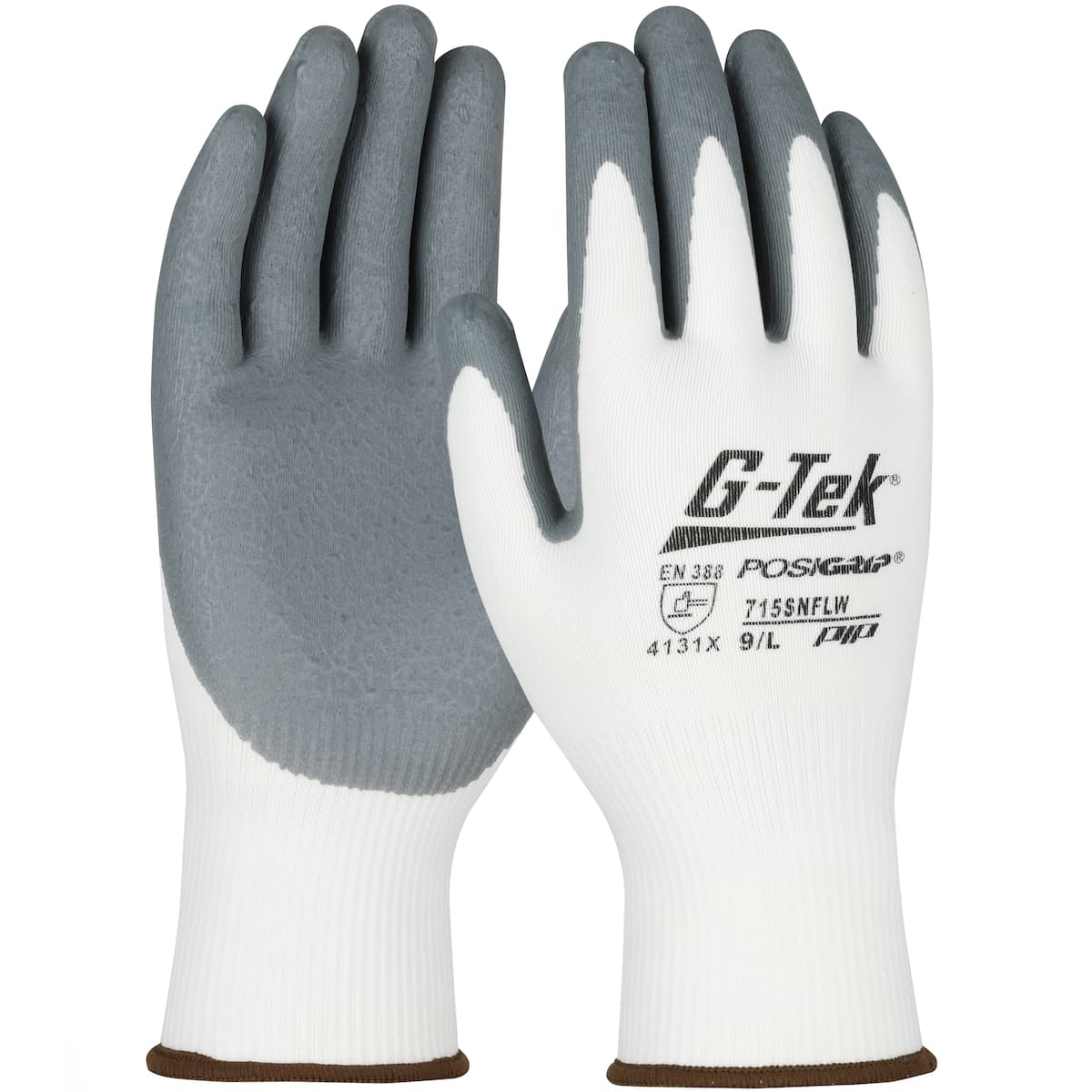 G-Tek PosiGrip Seamless Knit Nylon Glove with Nitrile Coated Foam Grip on Palm & Fingers (715SNFLW)