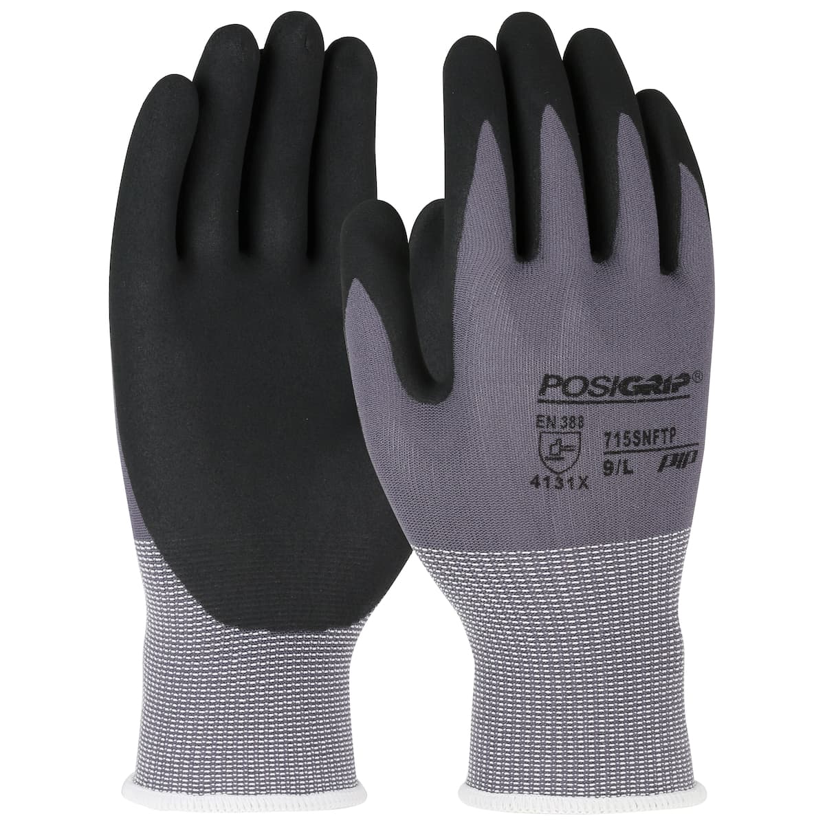 PosiGrip Seamless Knit Nylon Glove with Nitrile Coated Foam Grip on Palm & Fingers (715SNFTP)